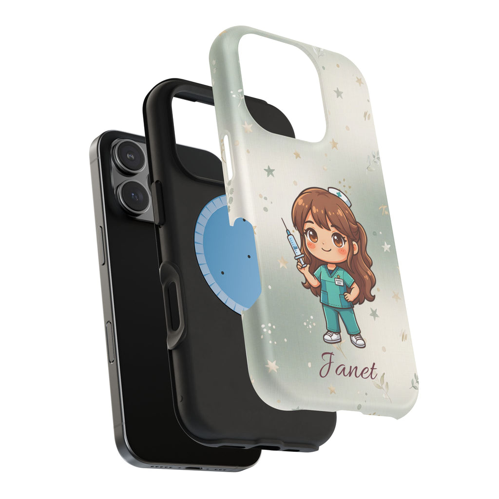 Personalized Nurse with Syringe Phone Case — Wireless Charging Cover
