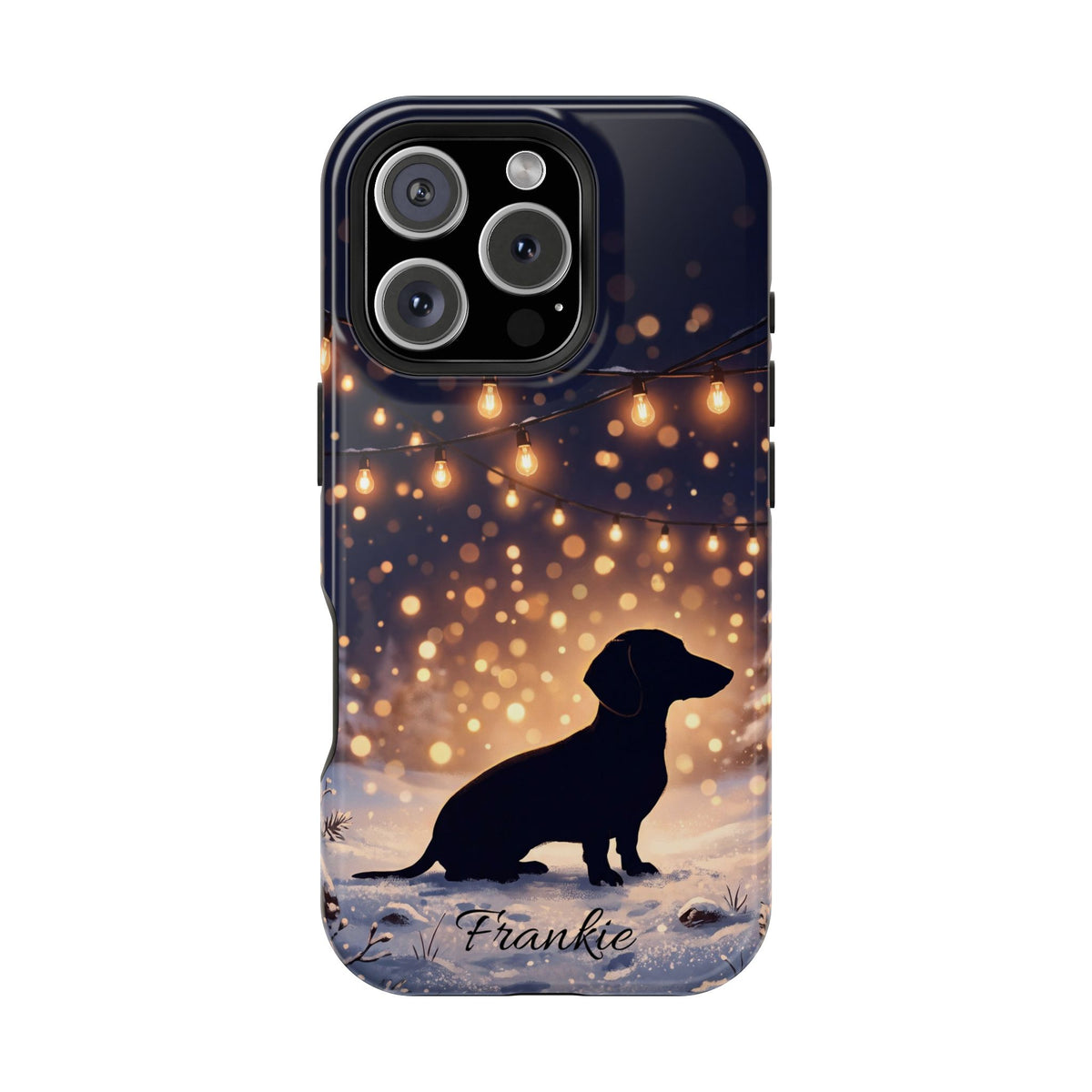 Personalized Dachshund Golden Sparks Phone Case — Wireless Charging Cover