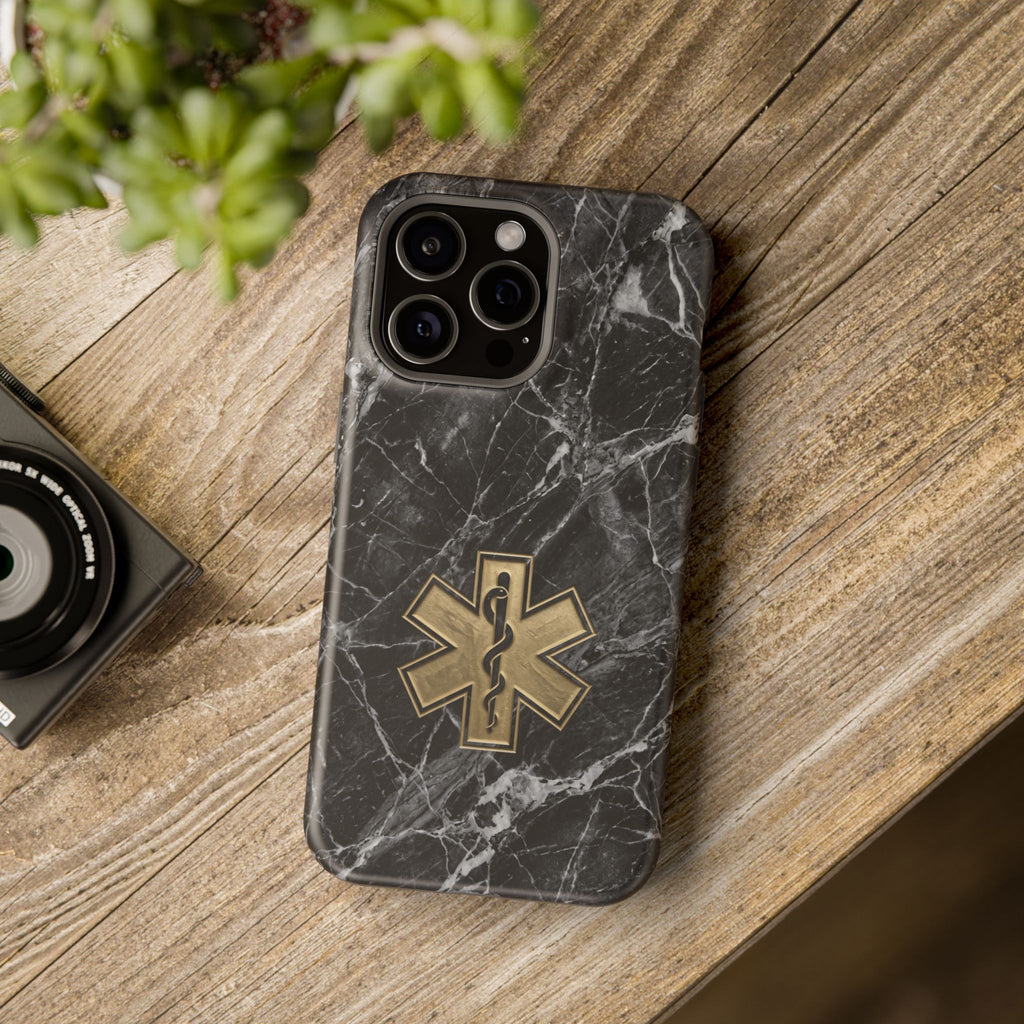 Paramedic/EMT Marble Phone Case — Magnetic Wireless Charging Cover