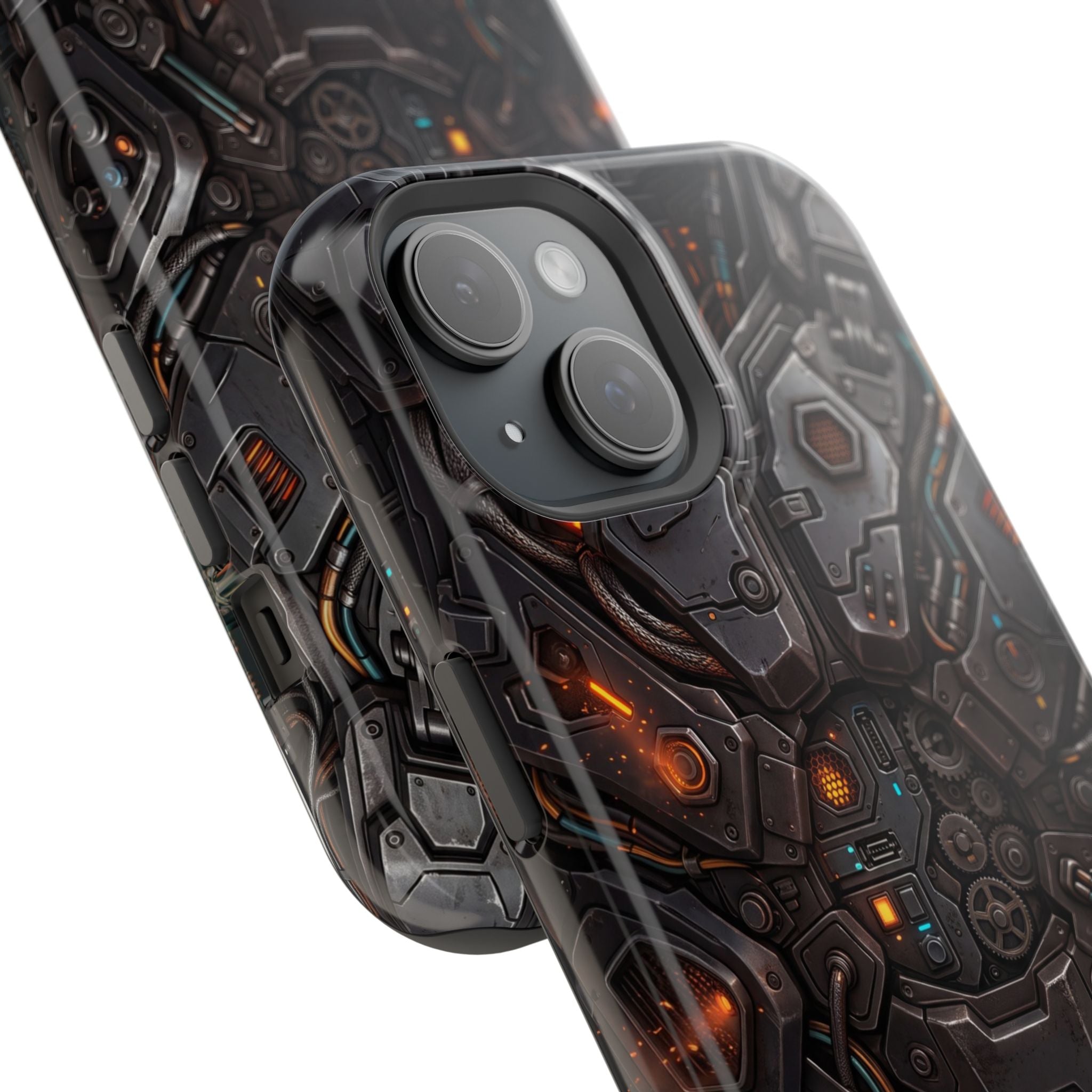 Mech Armor Phone Case — Industrial Circuit Wireless Charging Cover
