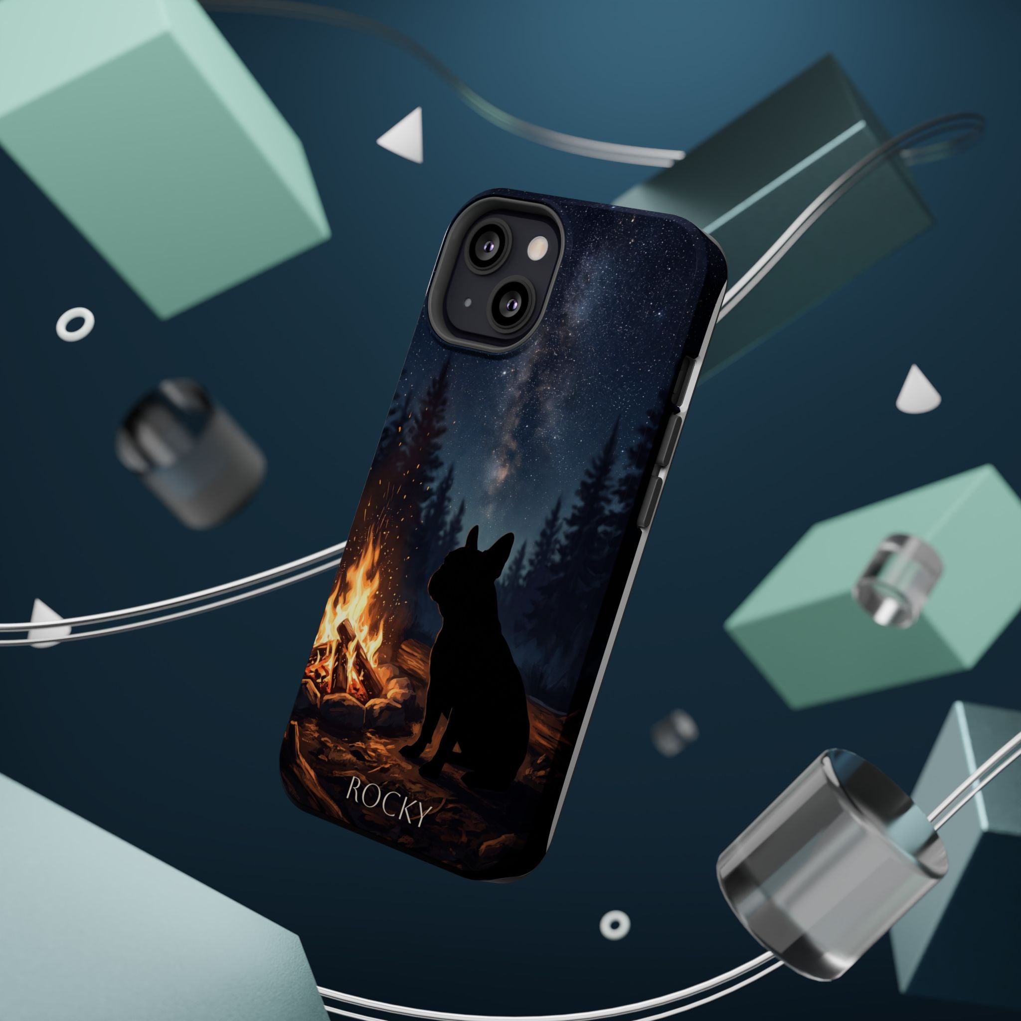 Personalized French Bulldog Campfire Phone Case — Wireless Charging Cover