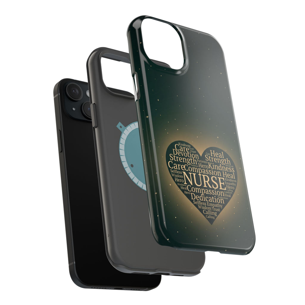 Nurse Heart Word and Art Phone Case — Impact-Resistant Wireless Charging Cover