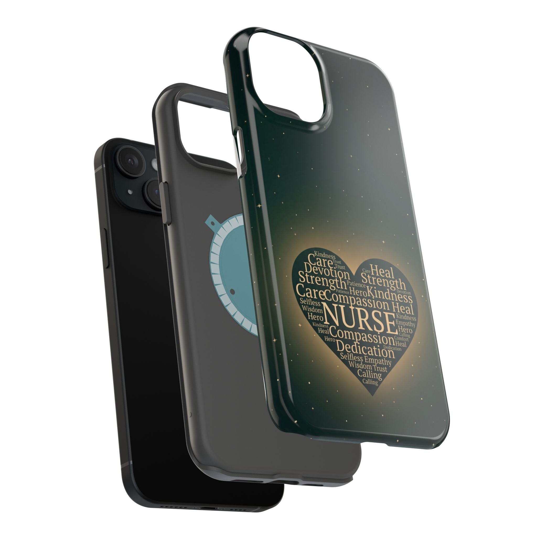 Nurse Heart Word and Art Phone Case — Impact-Resistant Wireless Charging Cover