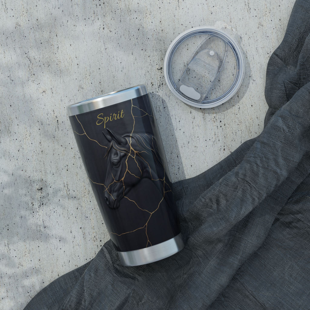 Horse Personalized Tumbler | Kintsugi Gold Art — 20 oz Stainless Travel Mug