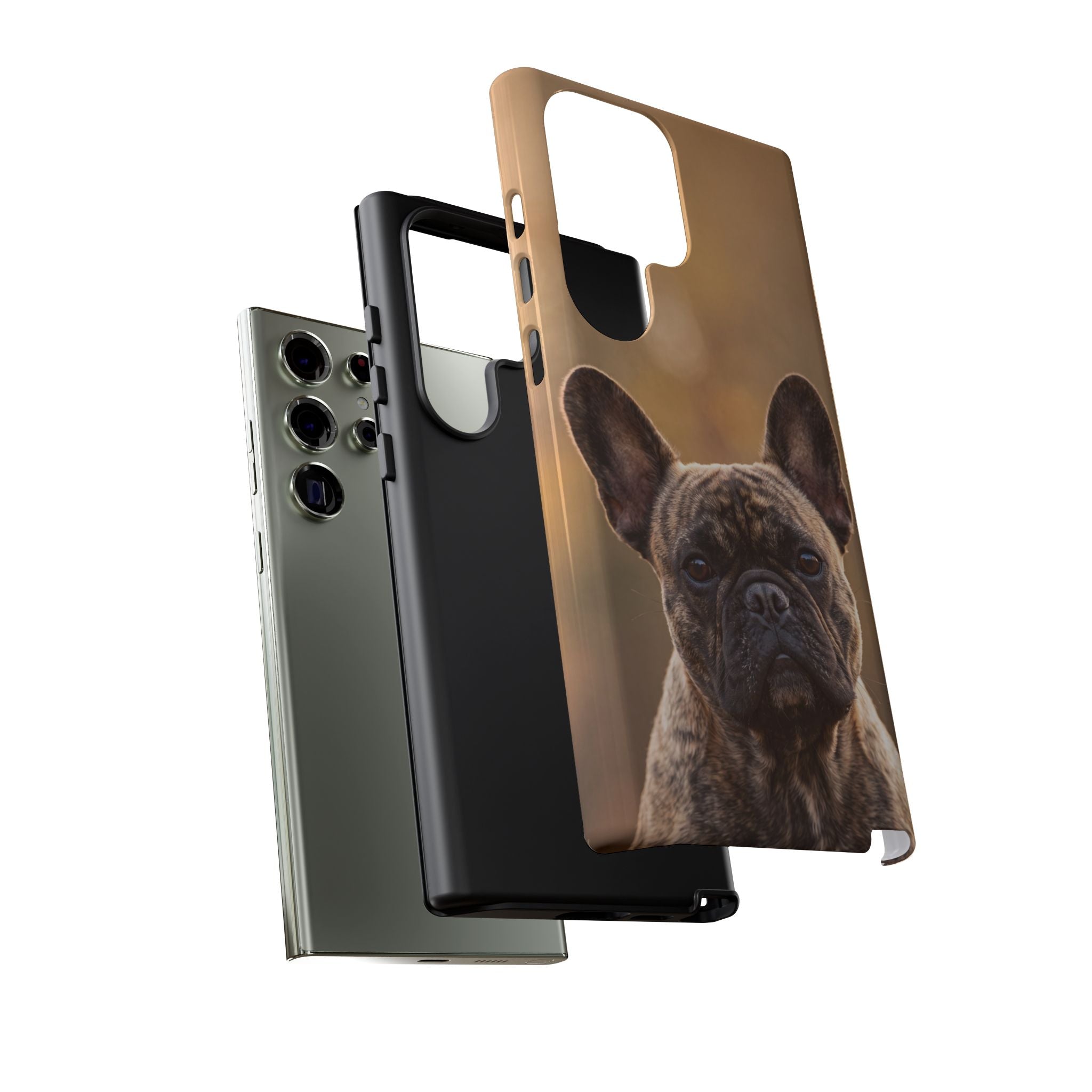 French Bulldog Portrait Phone Case | Realistic Brindle Frenchie Photo Case | iPhone & Samsung