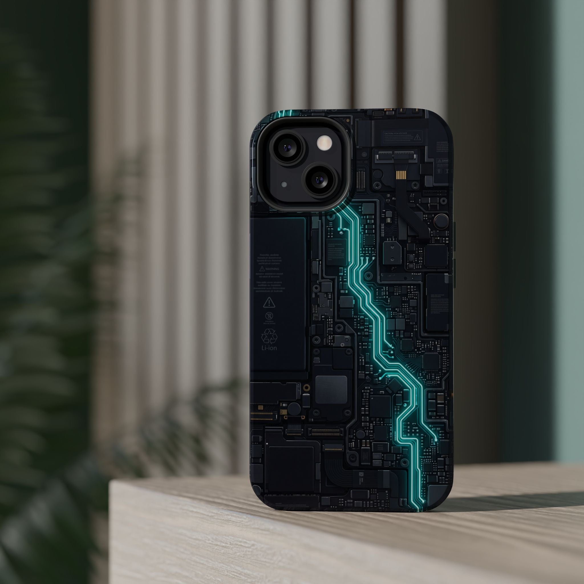 Cyan Bolt Electrician Phone Case — Electric Circuit Wireless Charging Cover
