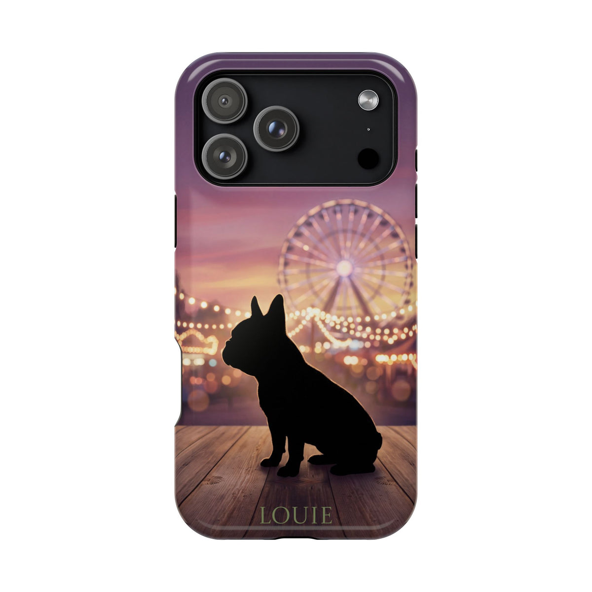 Personalized French Bulldog Carnival Nights Phone Case — Wireless Charging Cover