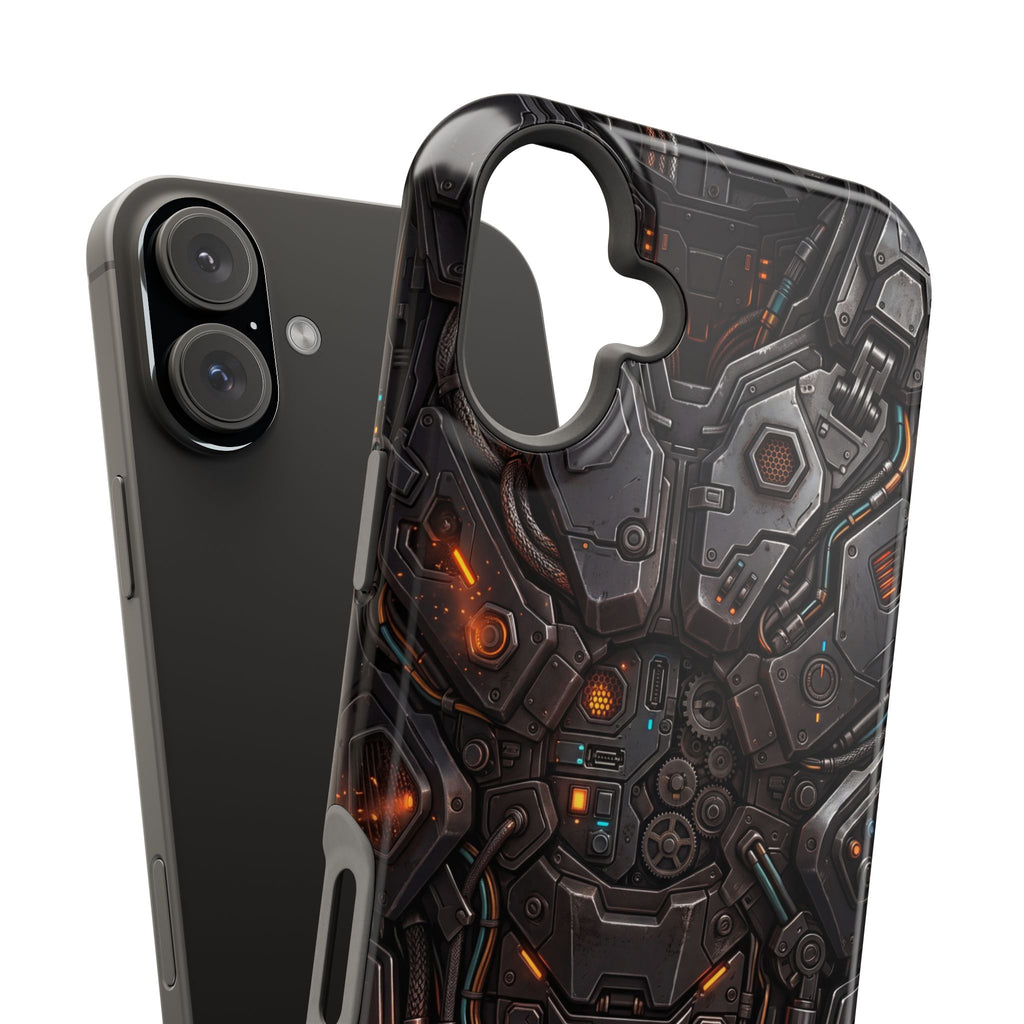 Mech Armor Phone Case — Industrial Circuit Wireless Charging Cover