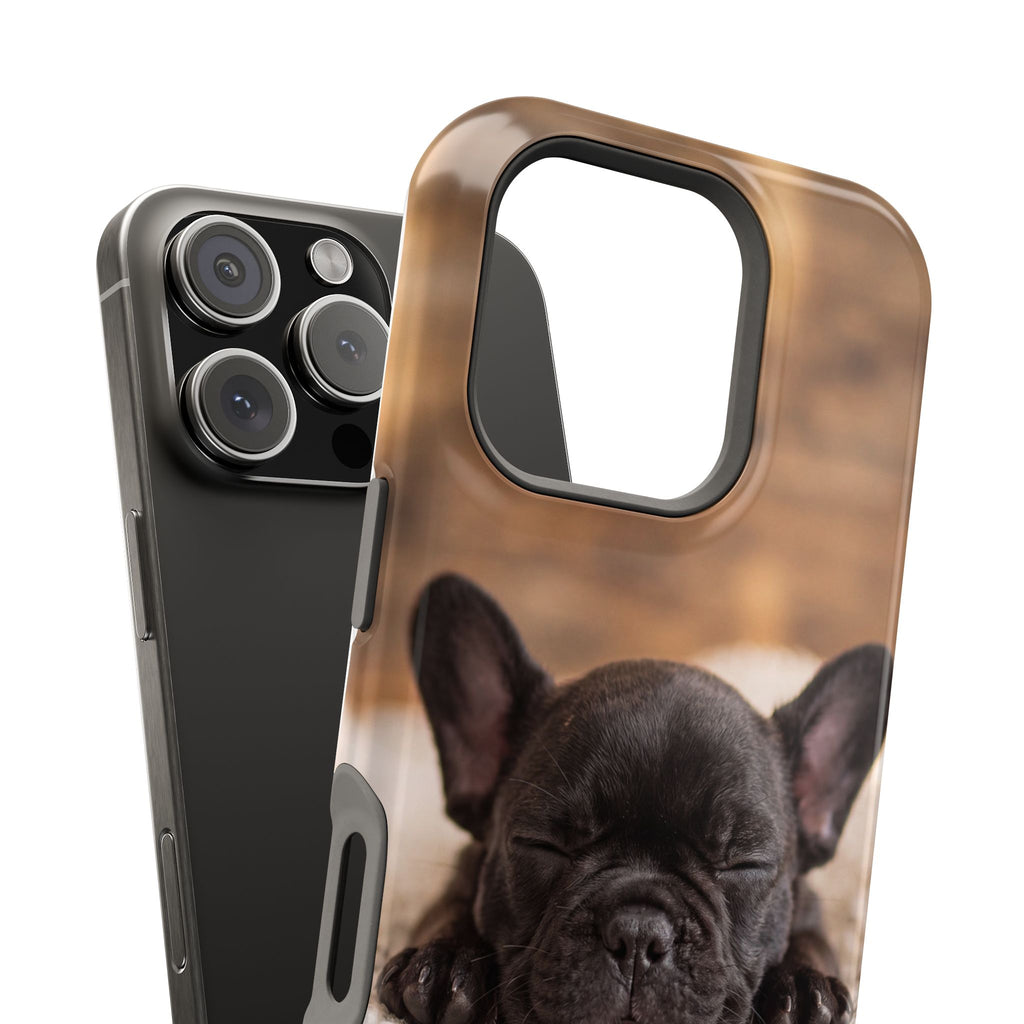 Sleepy French Bulldog Phone Case — Impact-Resistant Wireless Charging Cover