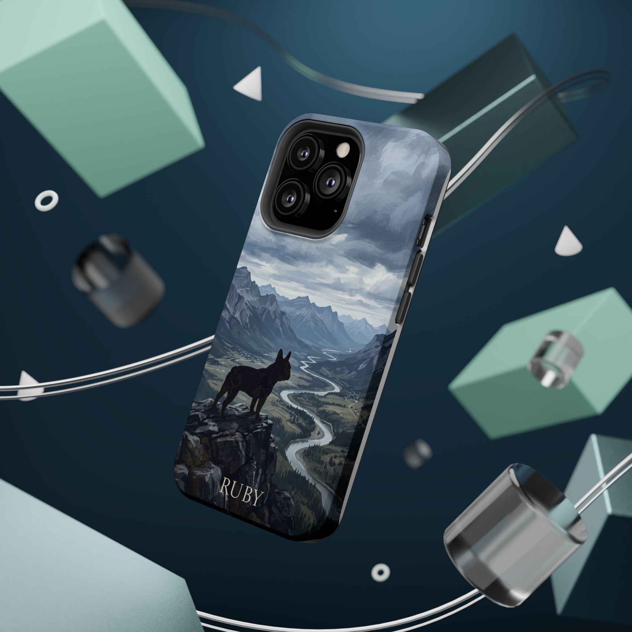 Personalized French Bulldog Mountain Valley Phone Case — Wireless Charging Cover