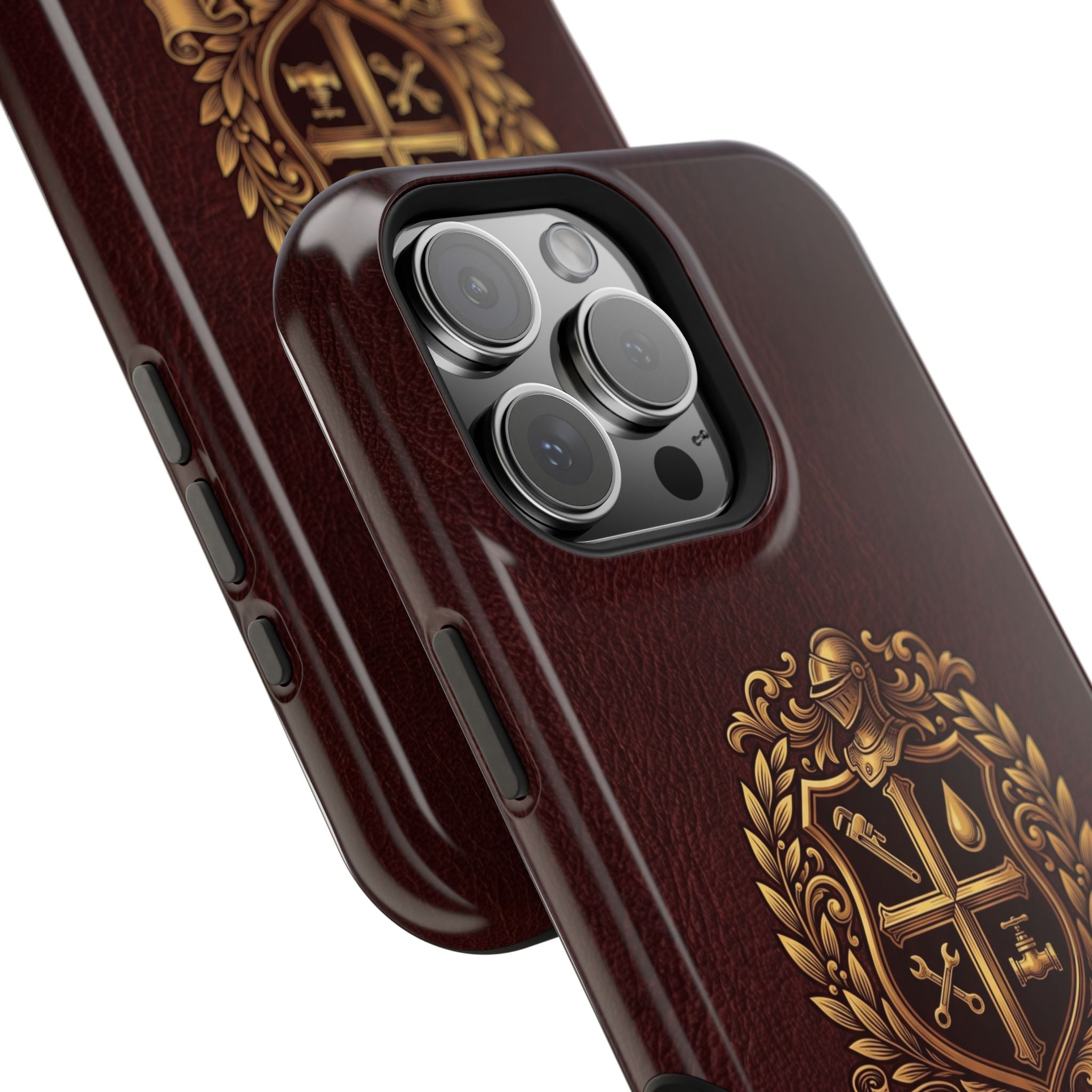 Plumber Crest Phone Case — Heraldic Shield Design Wireless Charging Cover