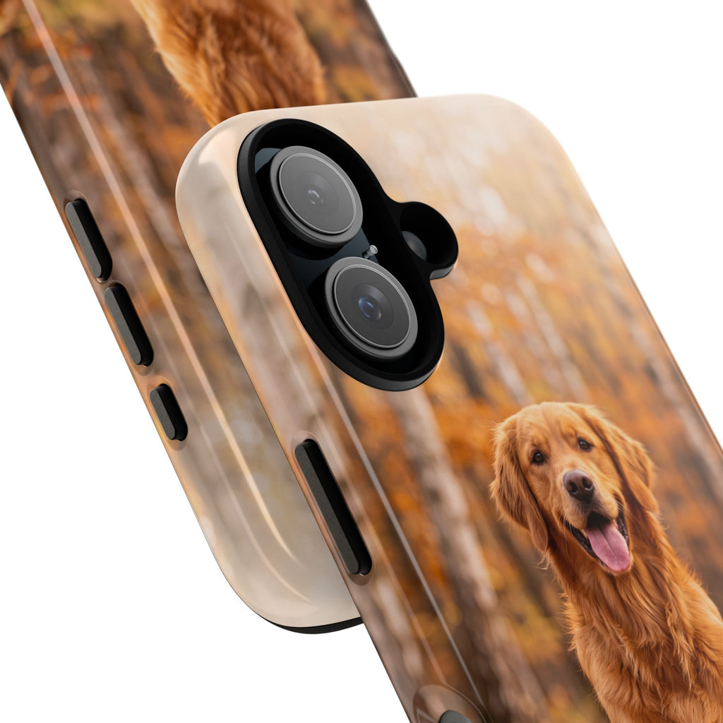 Golden Retriever Autumn Forest Phone Case | Happy Dog in Fall Foliage | Samsung & iPhone