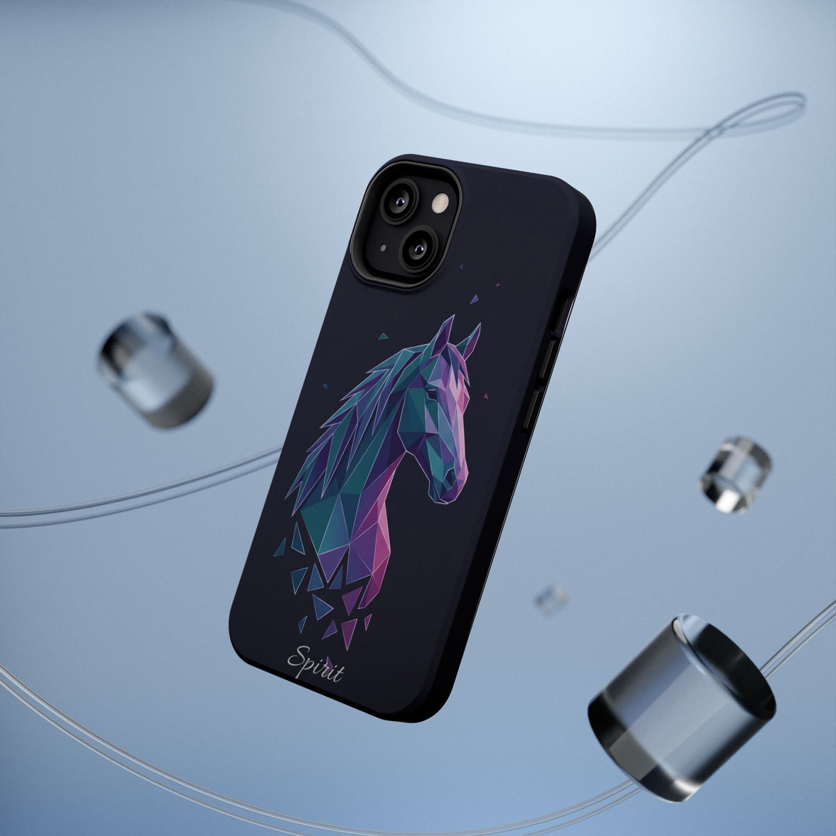 Personalized Geometric Horse Phone Case — Tough Magnetic Case with Wireless Charging