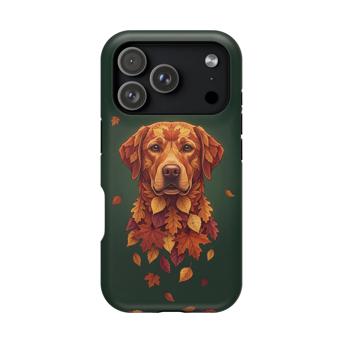 Autumn Leaves Labrador Phone Case — Tough Magnetic Case with Wireless Charging
