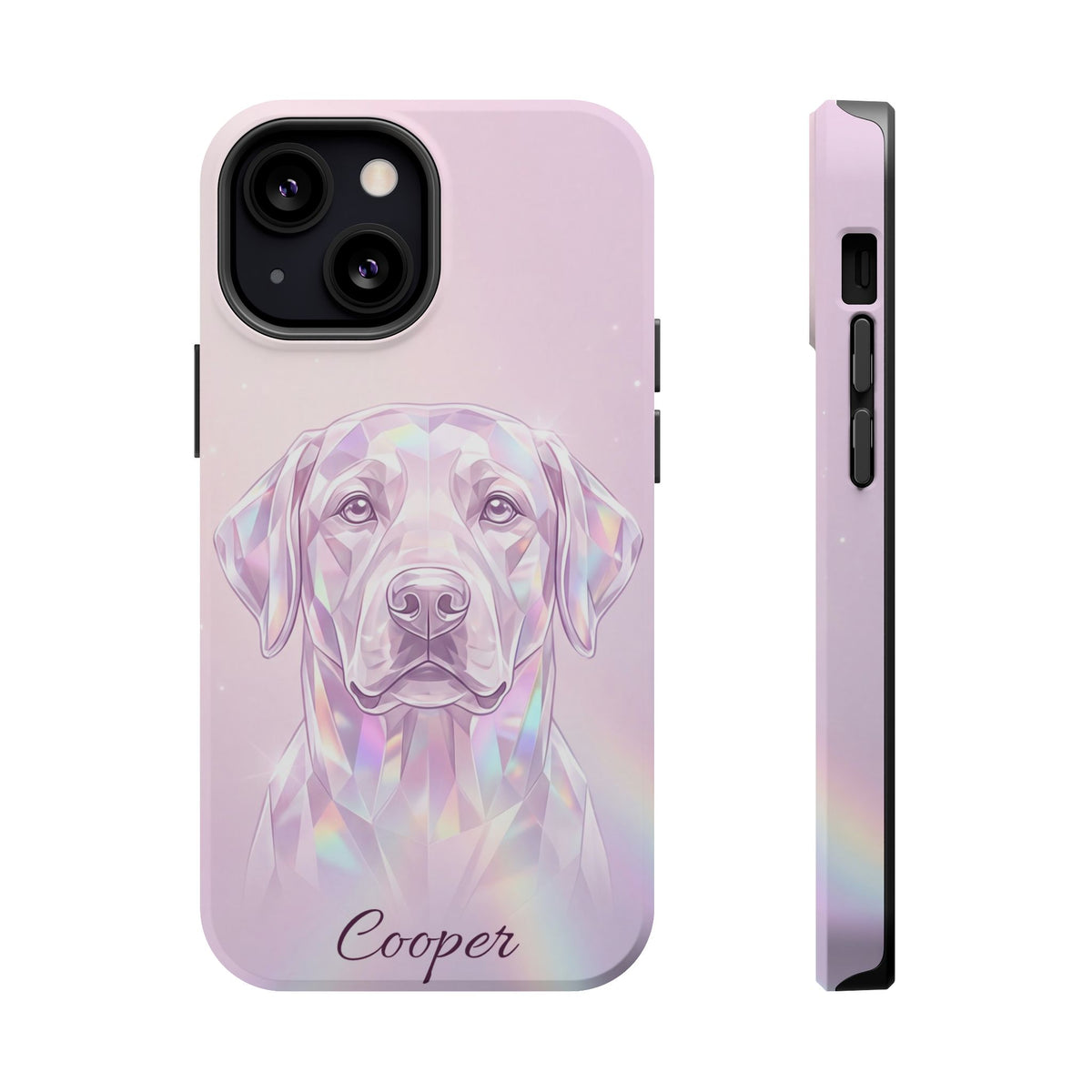 Personalized Crystal Prism Labrador Phone Case — Tough Magnetic Case with Wireless Charging
