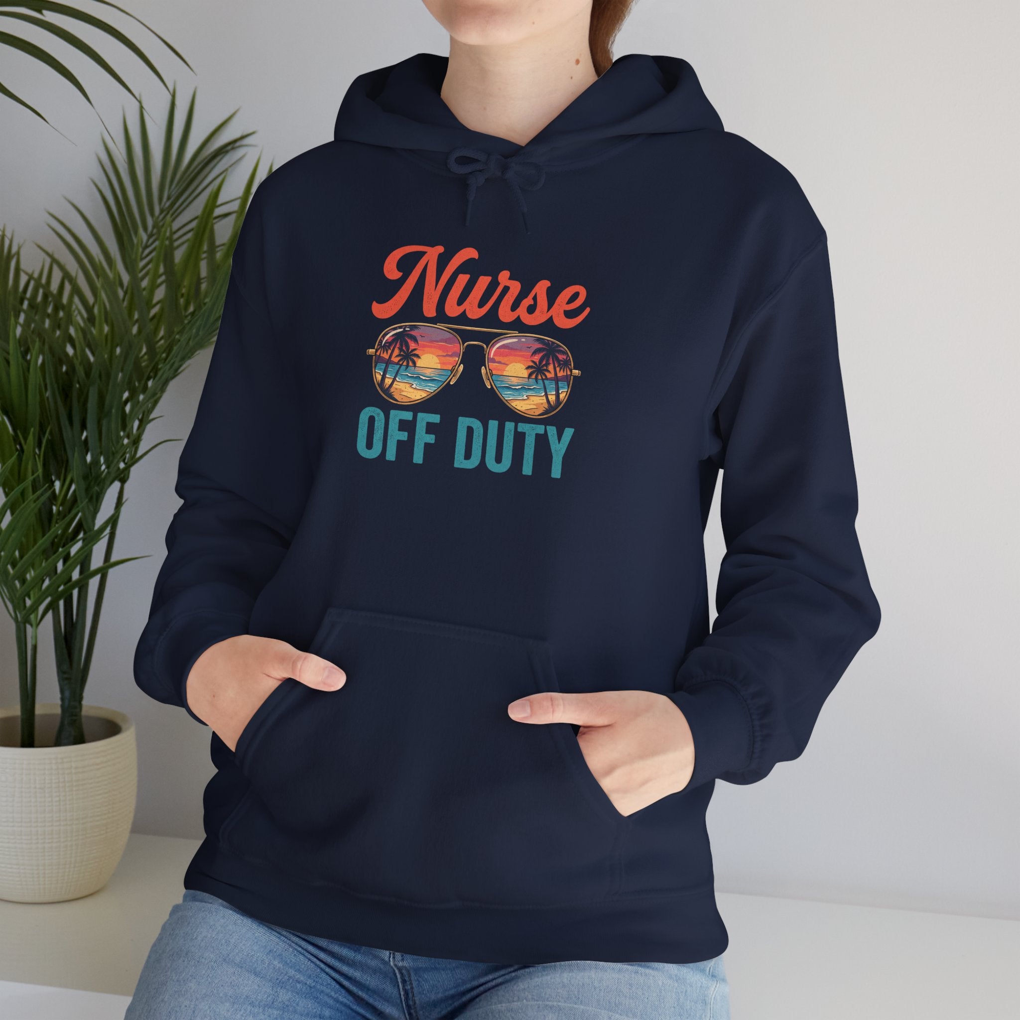 Nurse Off Duty Hoodie — Beach Vacation Nurse Graphic Pullover