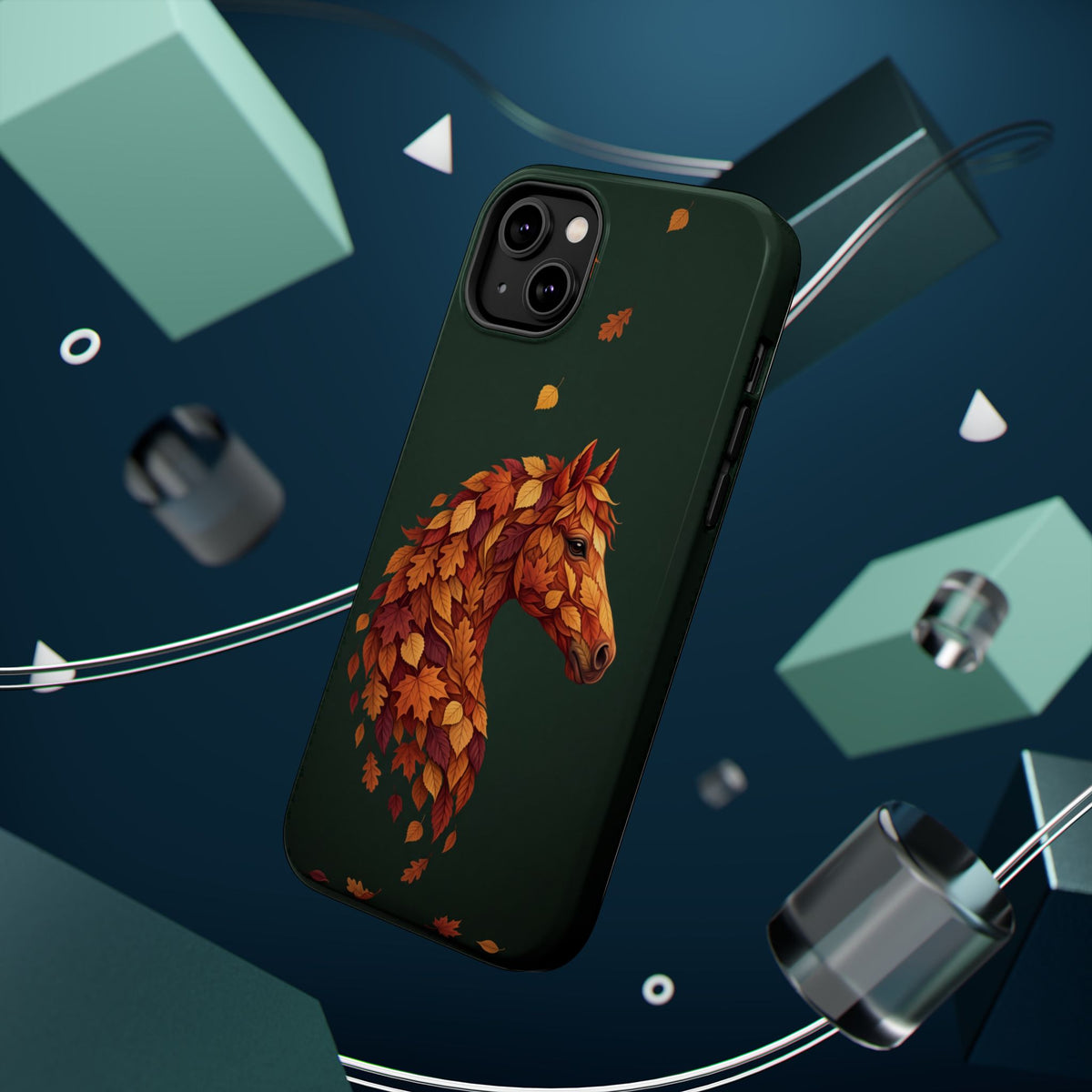 Autumn Leaves Horse Phone Case — Tough Magnetic Case with Wireless Charging