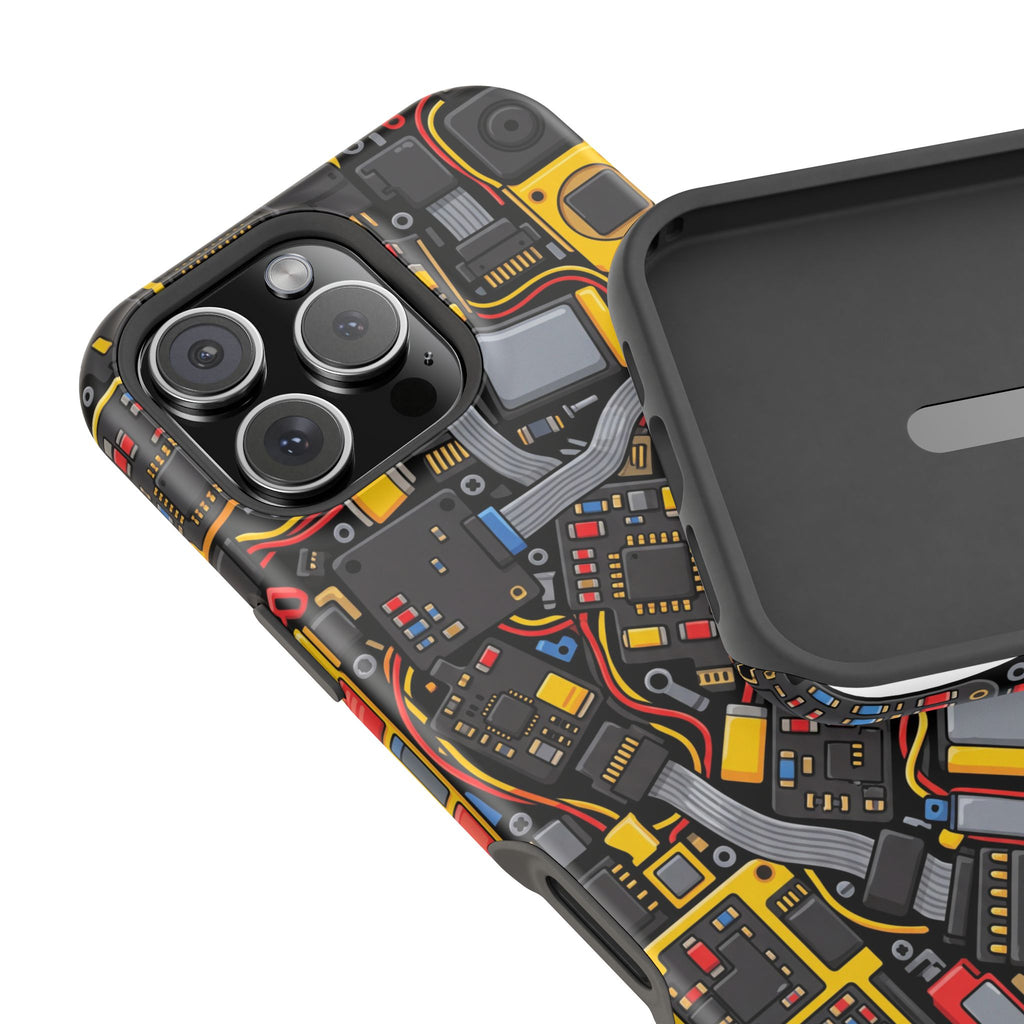 Voltage Board Phone Case — Yellow Circuit Wireless Charging Cover