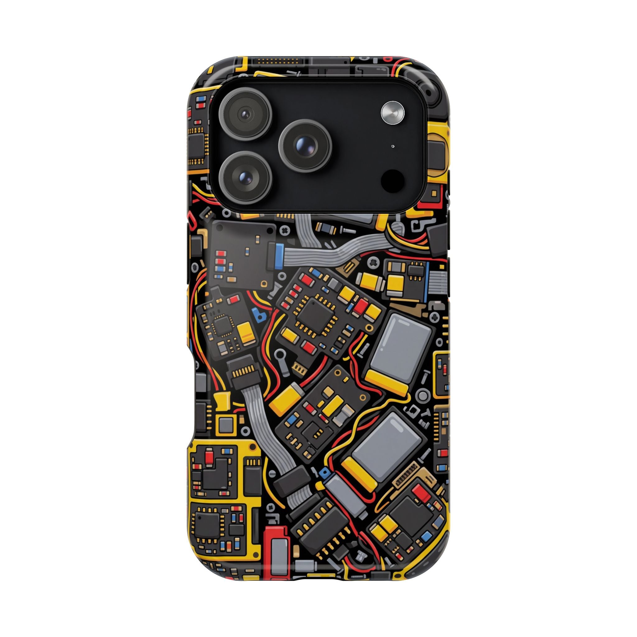 Voltage Board Phone Case — Yellow Circuit Wireless Charging Cover
