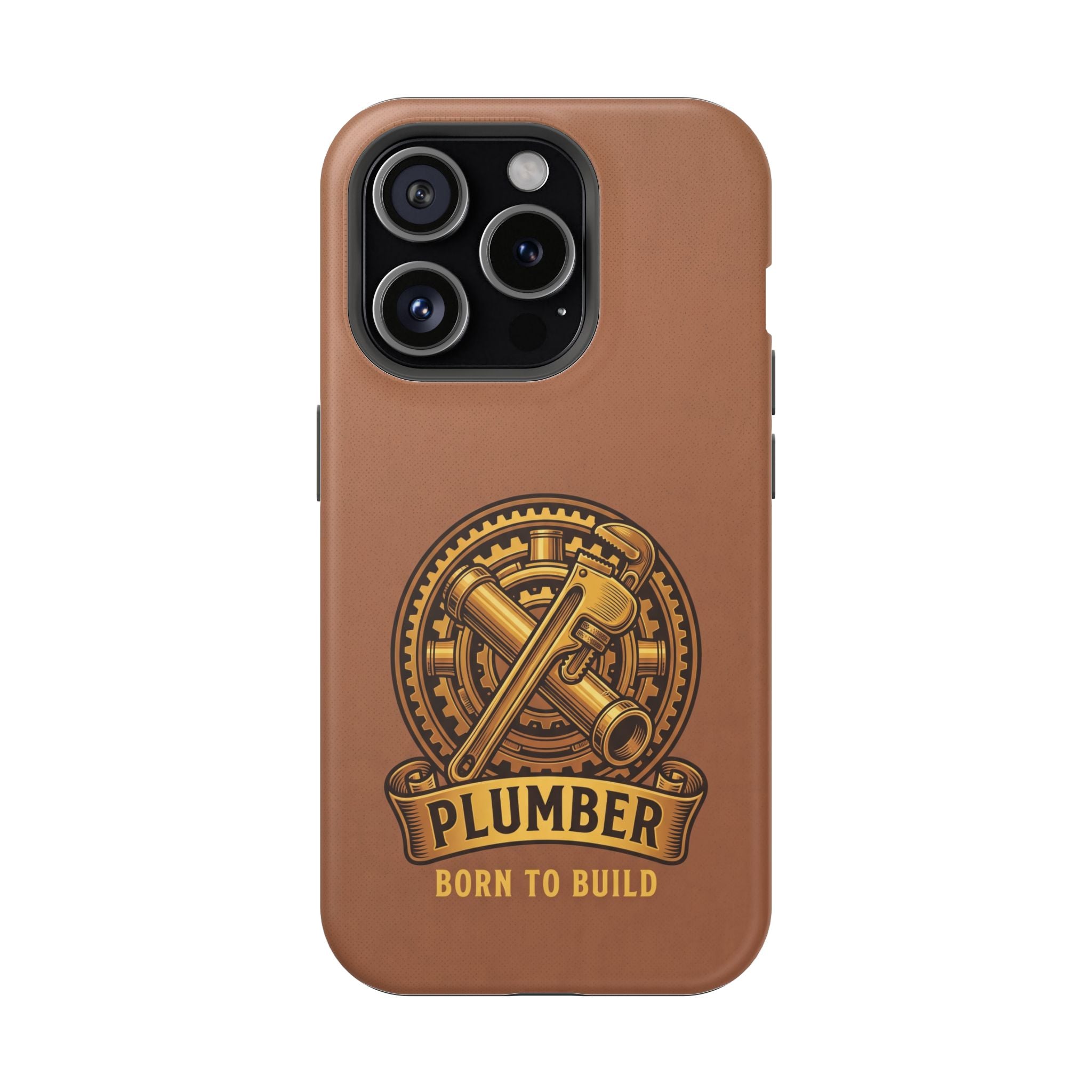 Plumber Born to Build Phone Case — Badge Wireless Charging Cover