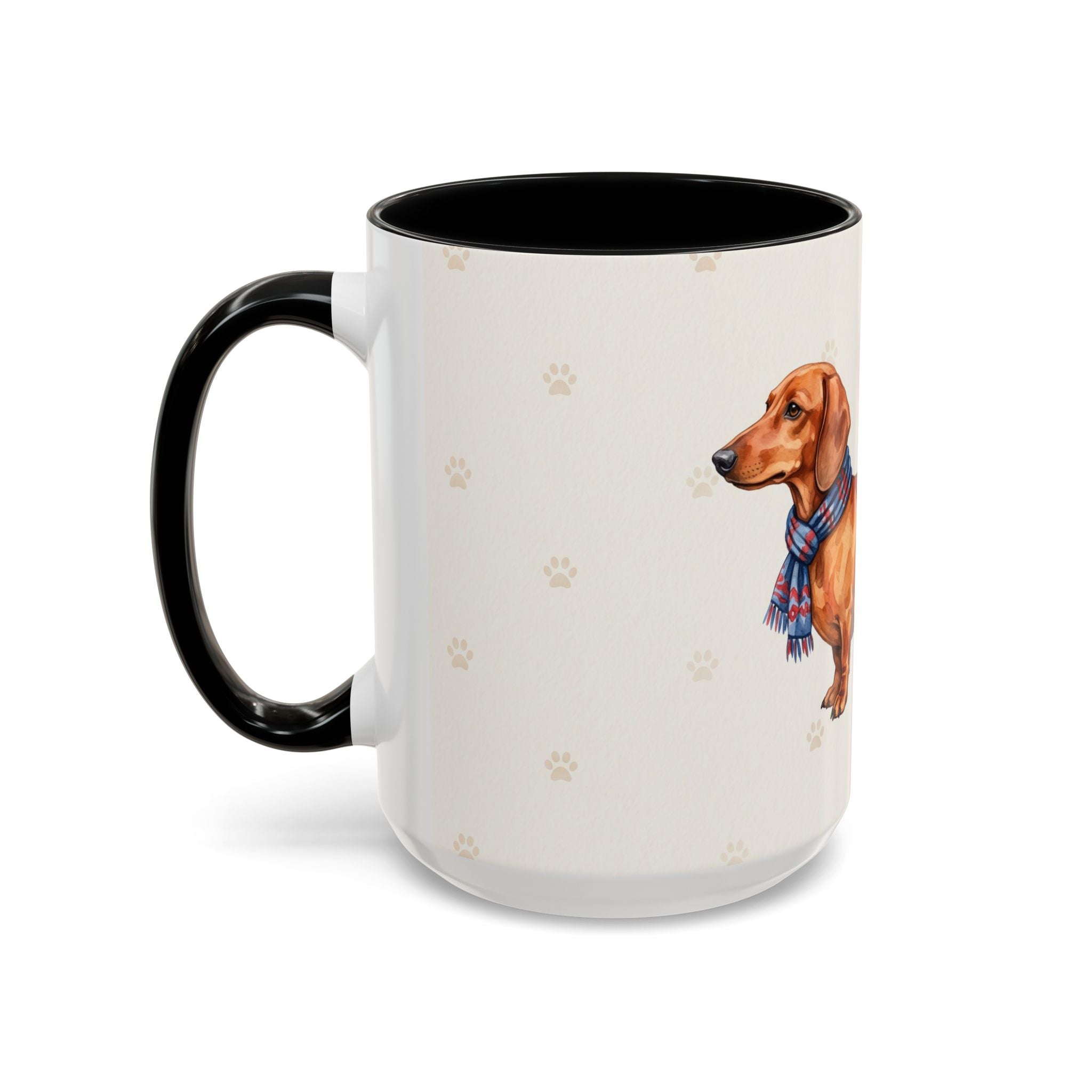Dachshund Lover Mug – Wiener Dog with Scarf, Cute Watercolor Dachshund Gift Mug