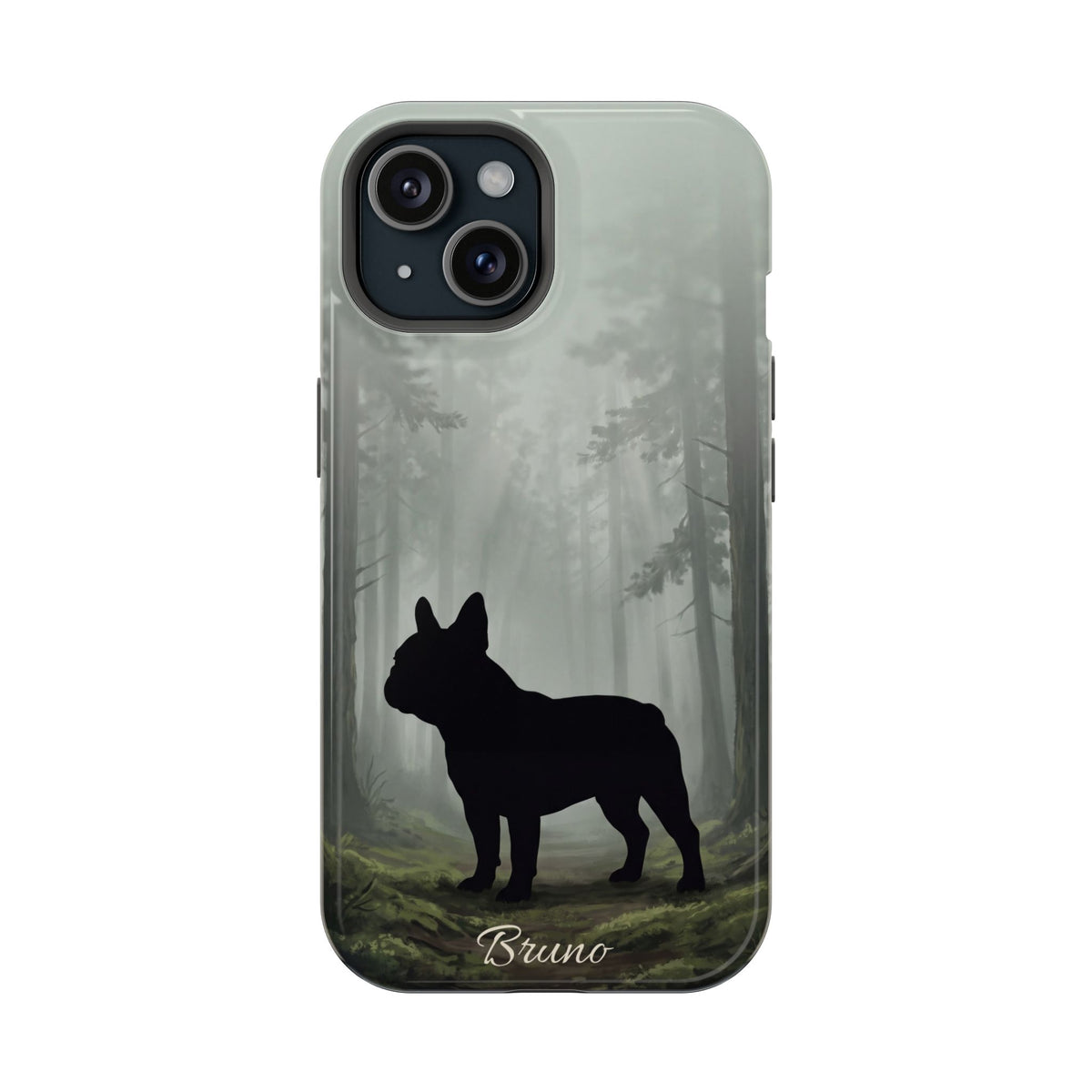 Personalized French Bulldog Misty Forest Phone Case — Wireless Charging Cover