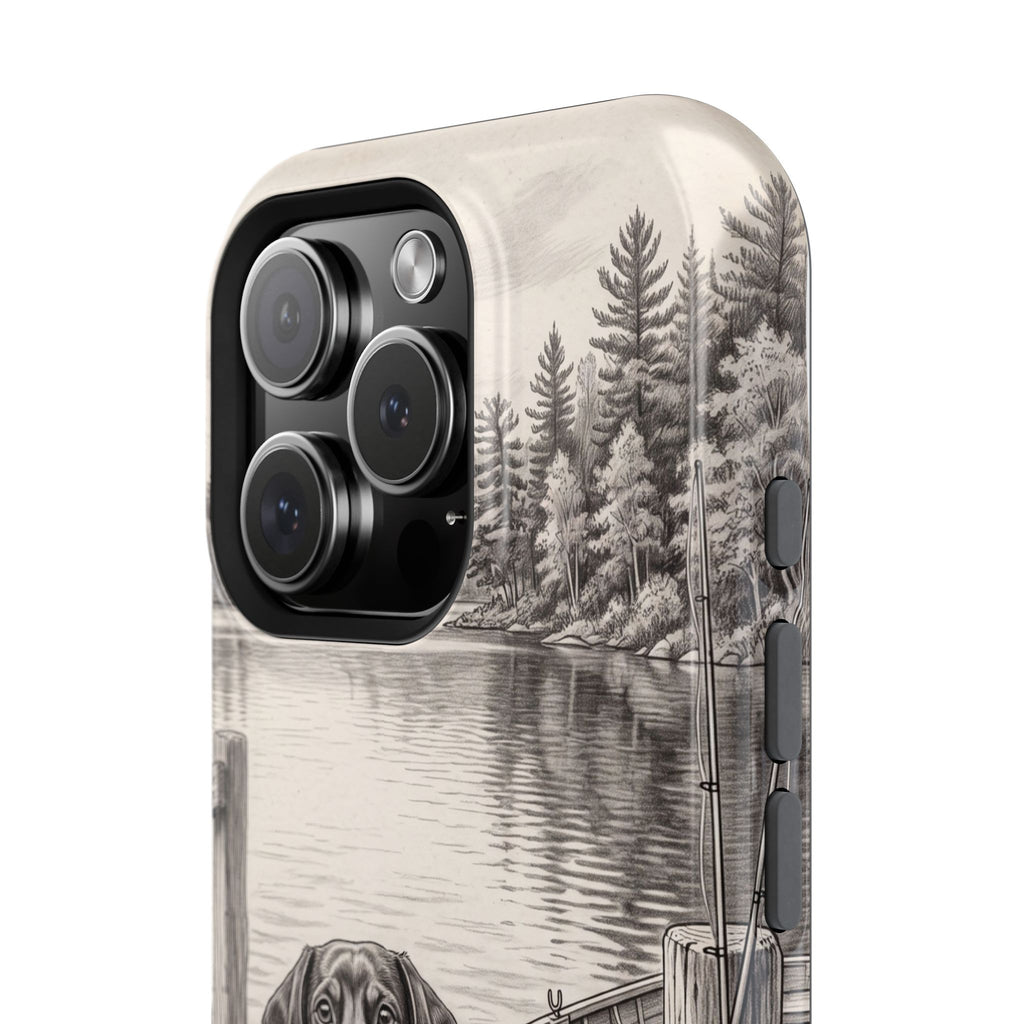 Personalized Dachshund Sunset Beach Phone Case — Wireless Charging Cover