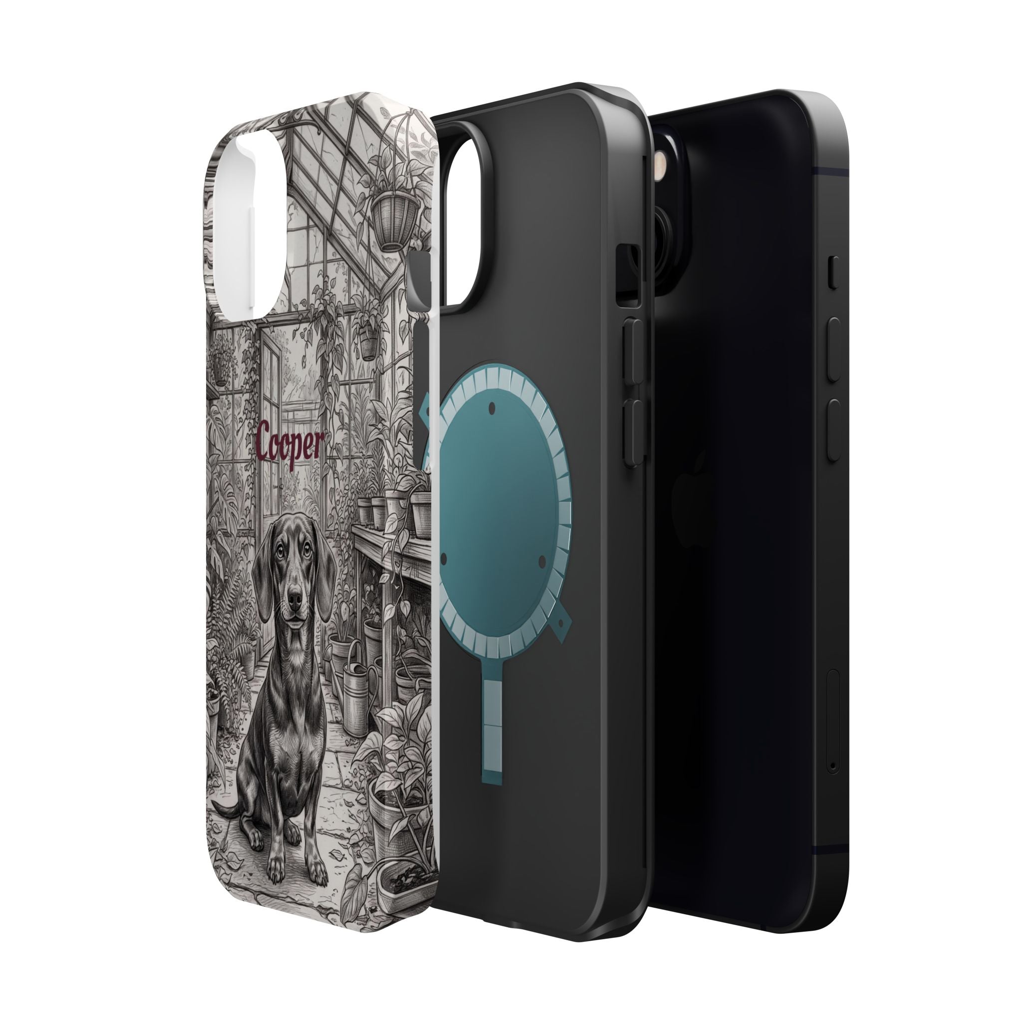 Personalized Dachshund Vintage Greenhouse Phone Case — Wireless Charging Cover