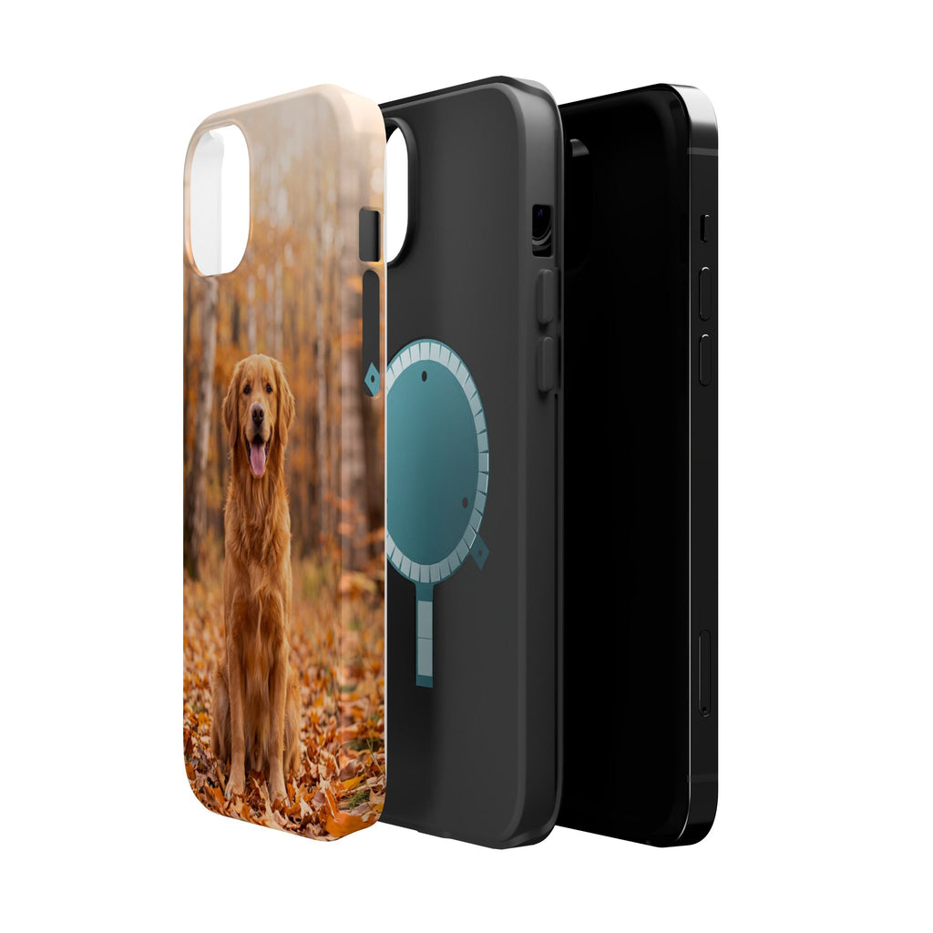Autumn Golden Retriever Phone Case — Impact-Resistant Wireless Charging Cover