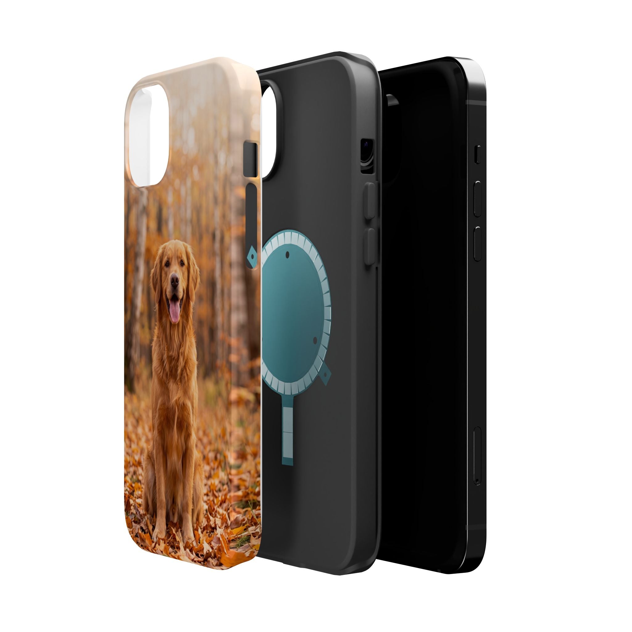 Autumn Golden Retriever Phone Case — Impact-Resistant Wireless Charging Cover
