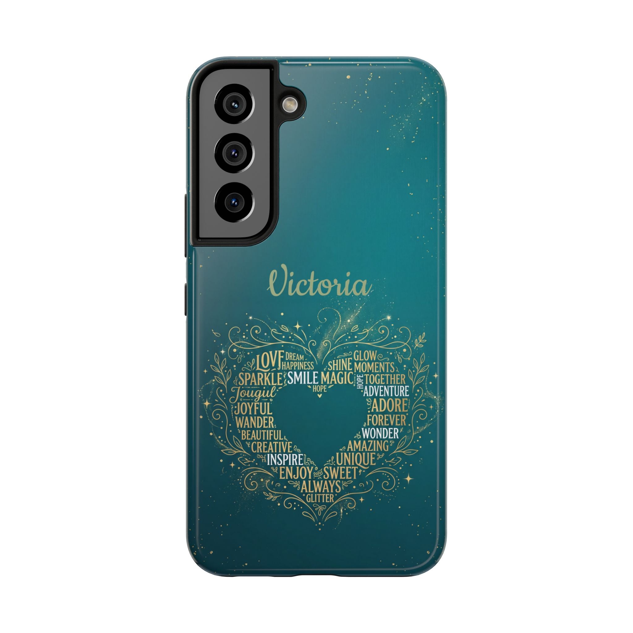Personalized Teacher Phone Case — Custom Name Heart Word Art Design