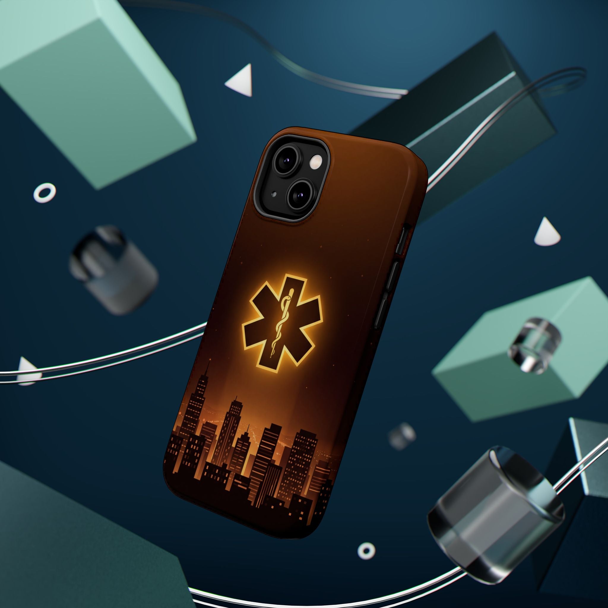 Paramedic/EMT Skyline Phone Case — Magnetic Wireless Charging Cover