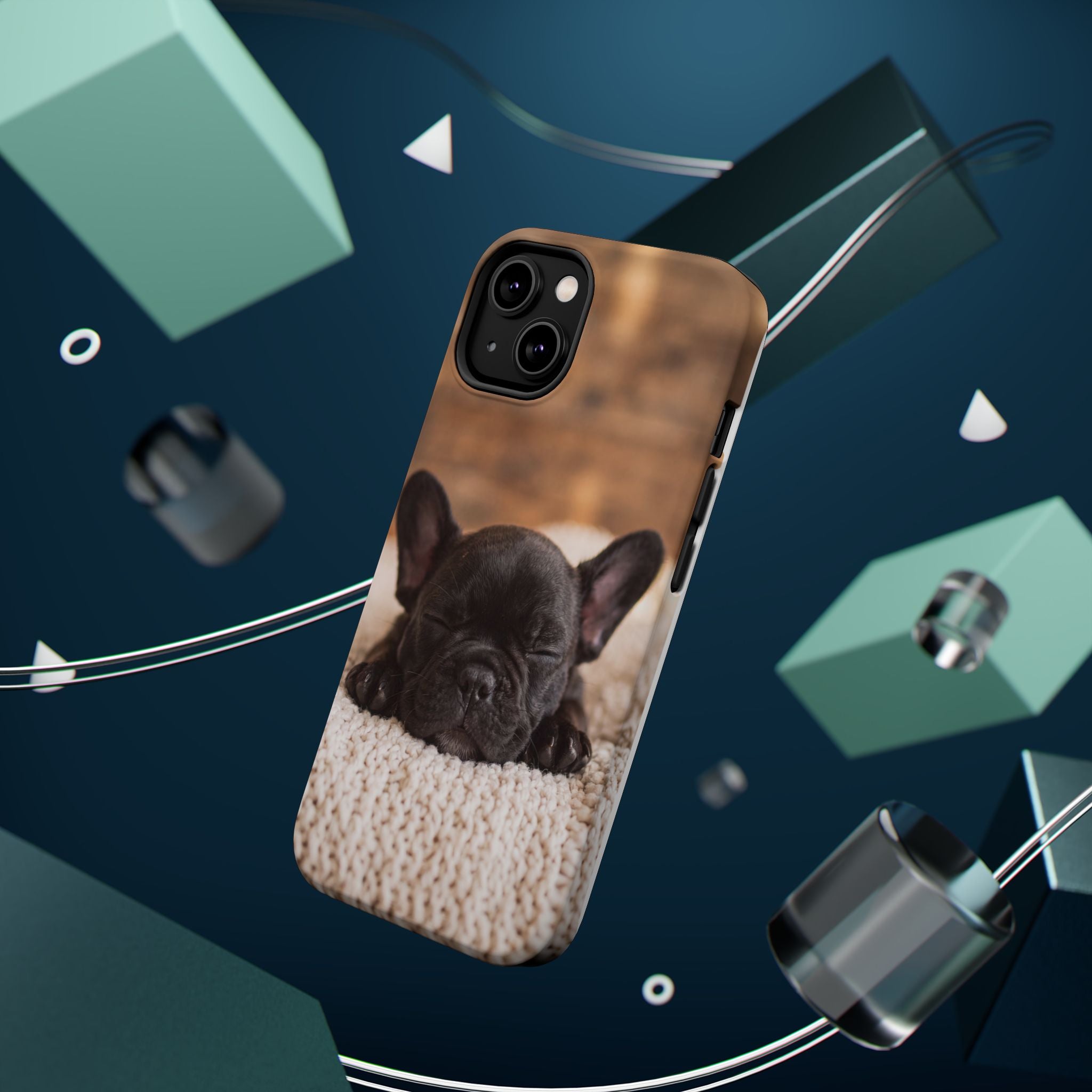 Sleepy French Bulldog Phone Case — Impact-Resistant Wireless Charging Cover