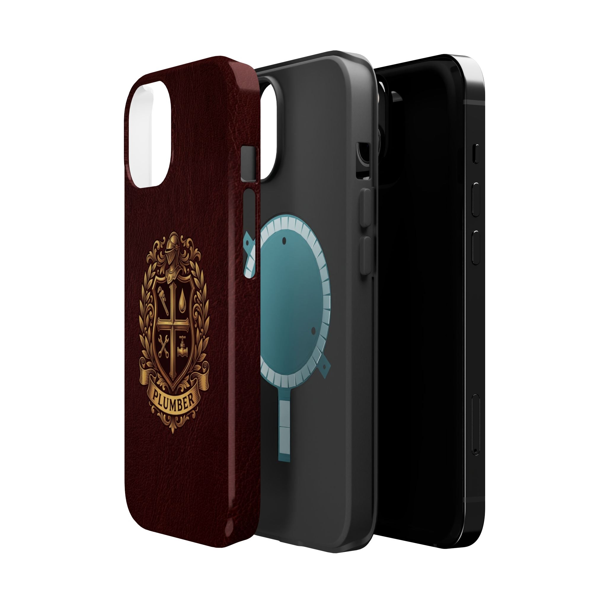 Plumber Crest Phone Case — Heraldic Shield Design Wireless Charging Cover