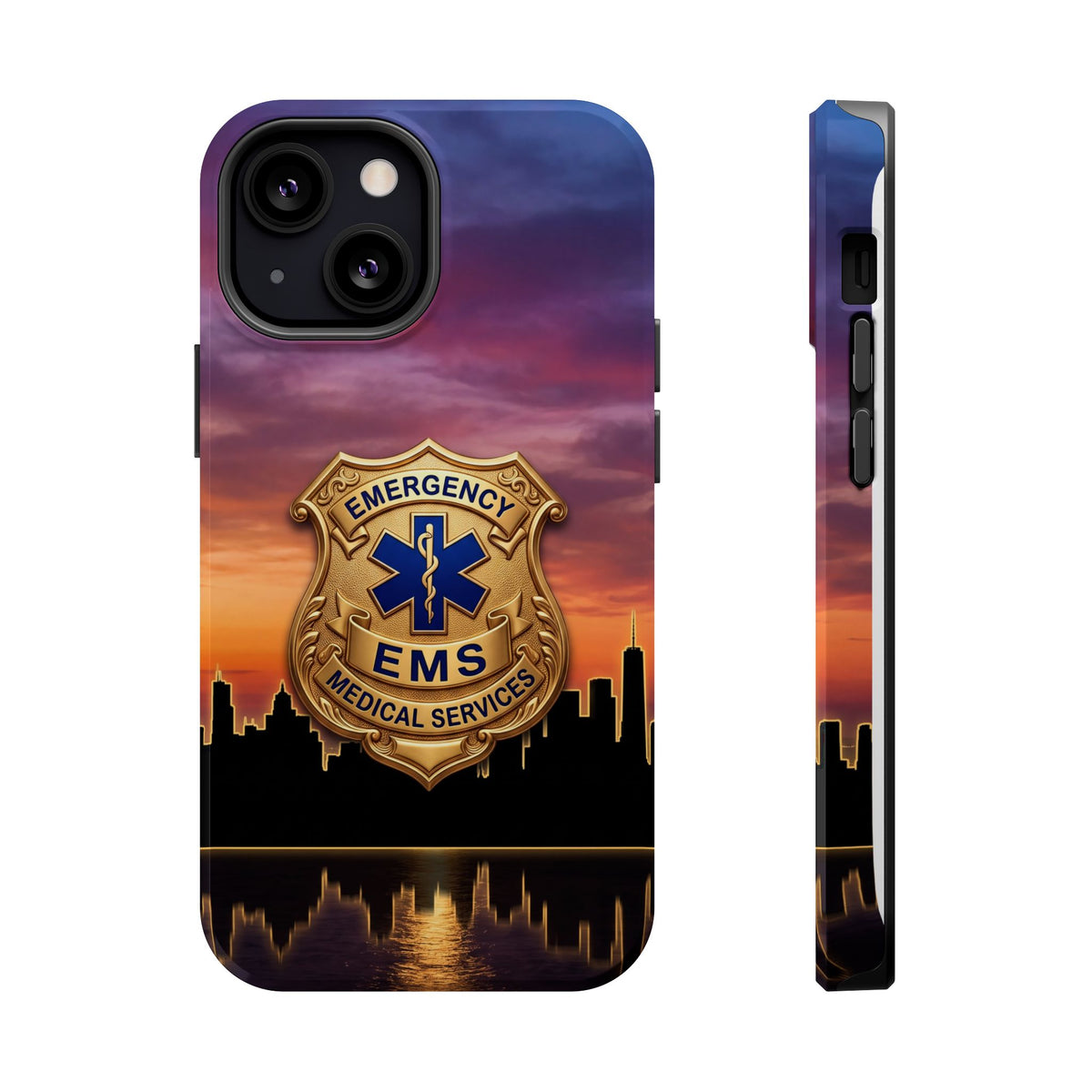 EMS Badge Sunset Skyline Phone Case — Magnetic Wireless Charging Cover