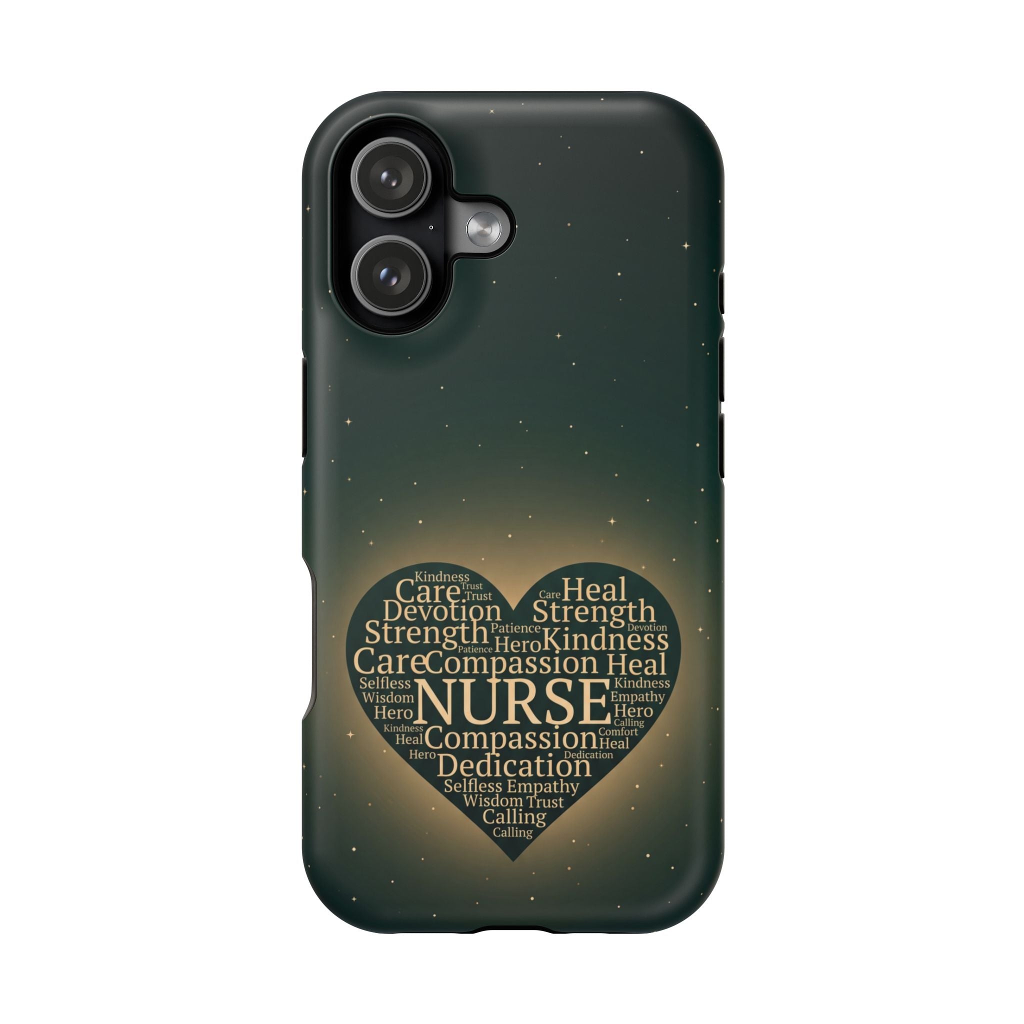Nurse Heart Word and Art Phone Case — Impact-Resistant Wireless Charging Cover