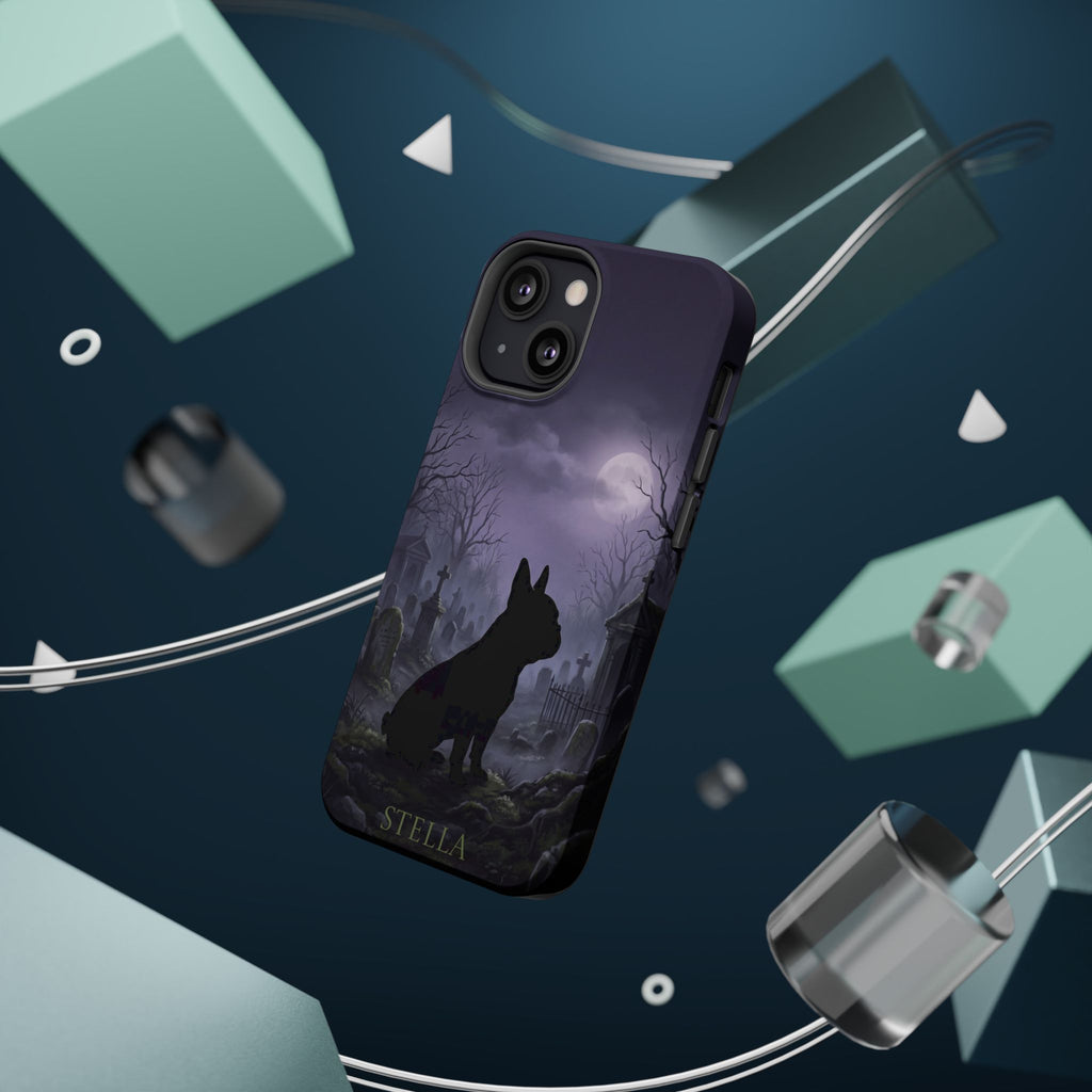 Personalized French Bulldog Moonlit Graveyard Phone Case — Wireless Charging Cover