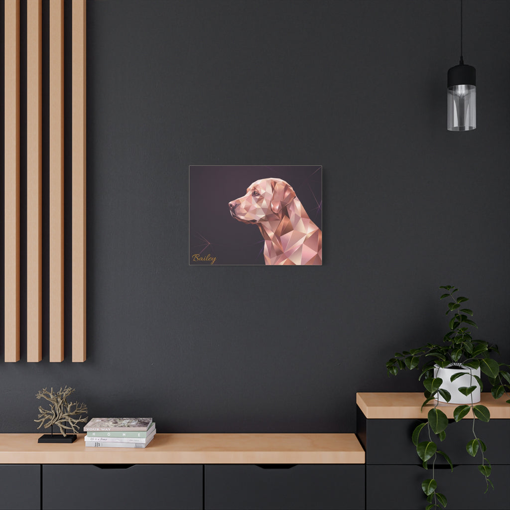 Labrador Personalized Canvas | Rose Gold Geometric Wall Art