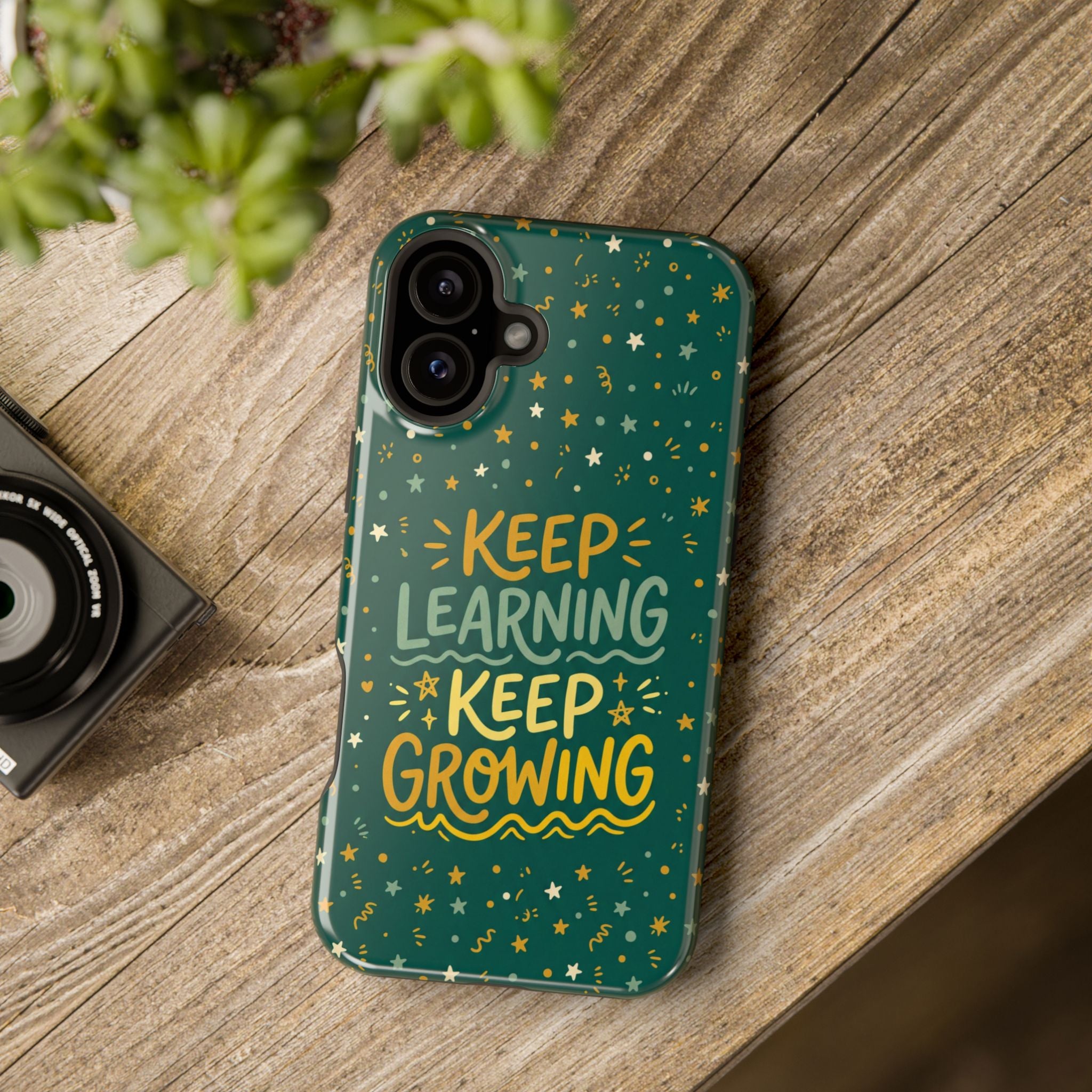 Keep Learning Keep Growing Teacher Phone Case — Wireless Charging Cover