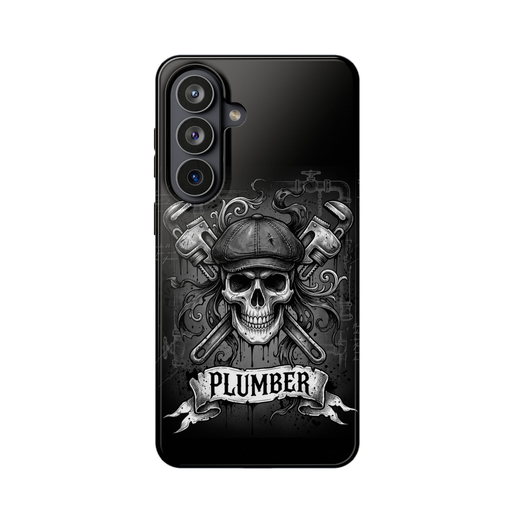 Skull & Wrenches Plumber Phone Case — Wireless Charging Cover