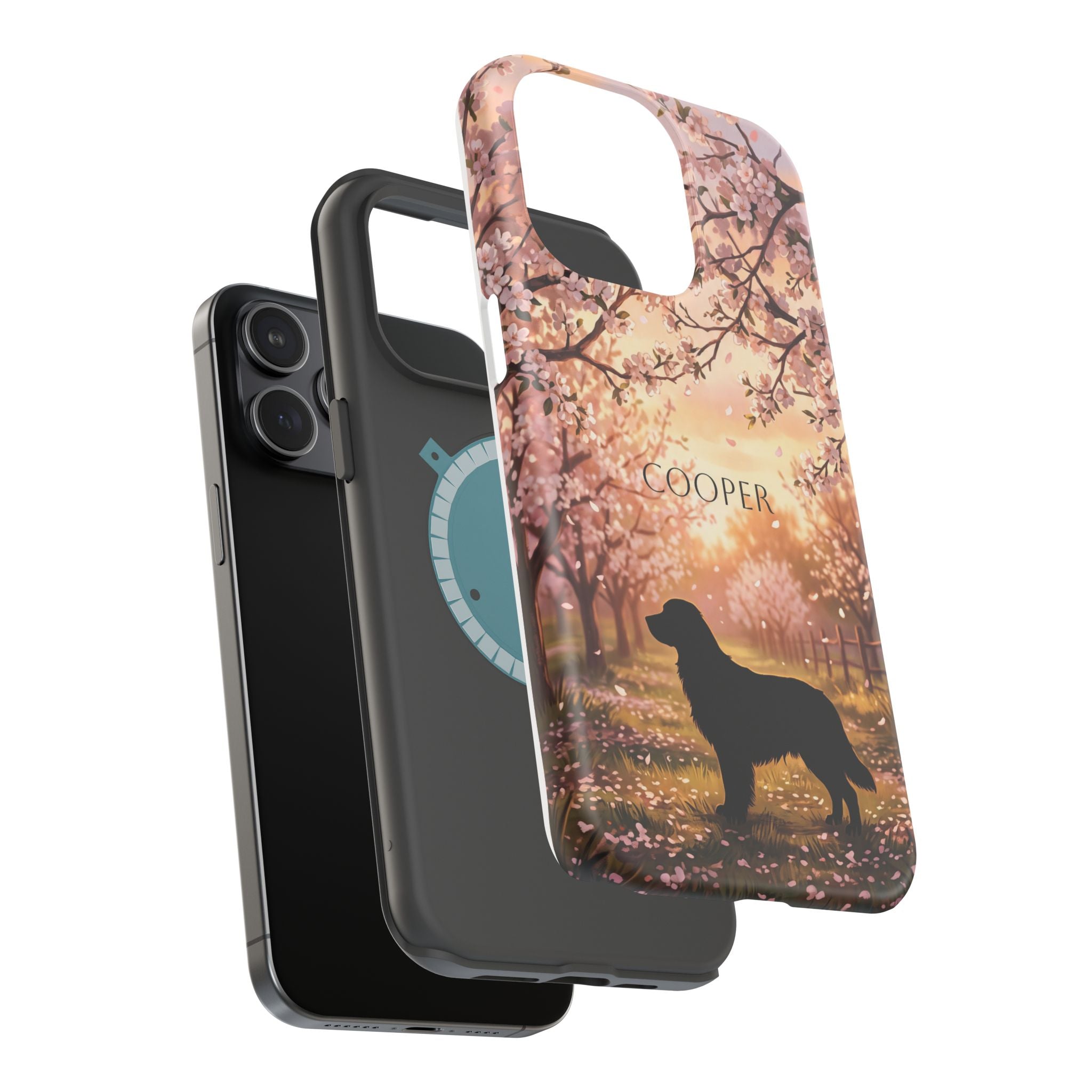 Personalized Golden Retriever Autumn Forest Phone Case — Wireless Charging Cover
