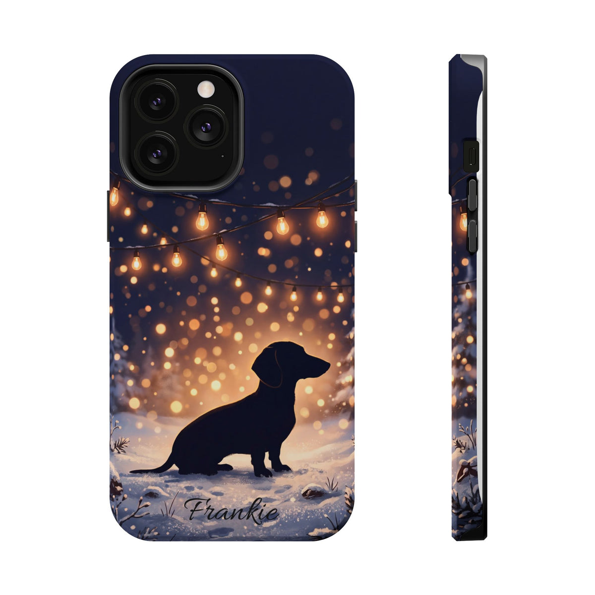 Personalized Dachshund Golden Sparks Phone Case — Wireless Charging Cover