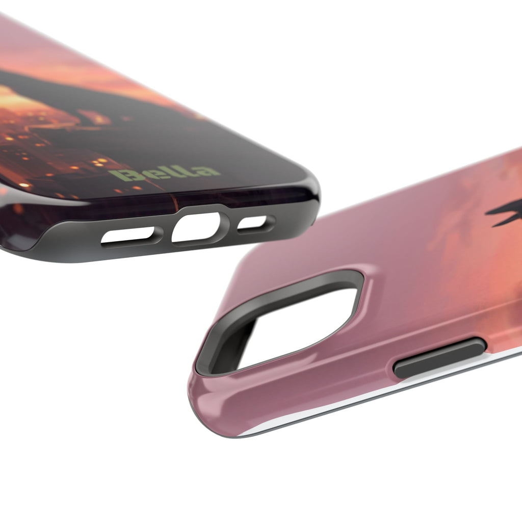 Personalized French Bulldog City Skyline Sunset Phone Case — Wireless Charging Cover