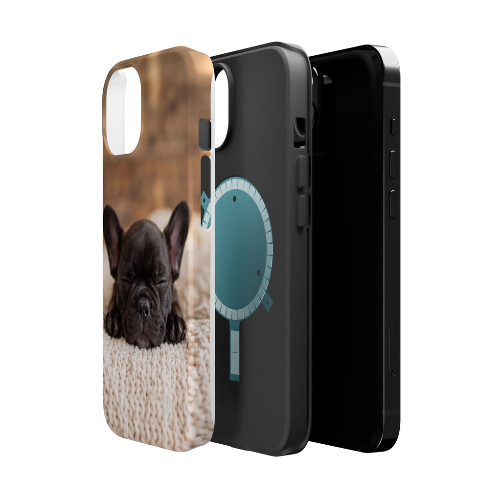 Sleepy French Bulldog Phone Case — Impact-Resistant Wireless Charging Cover