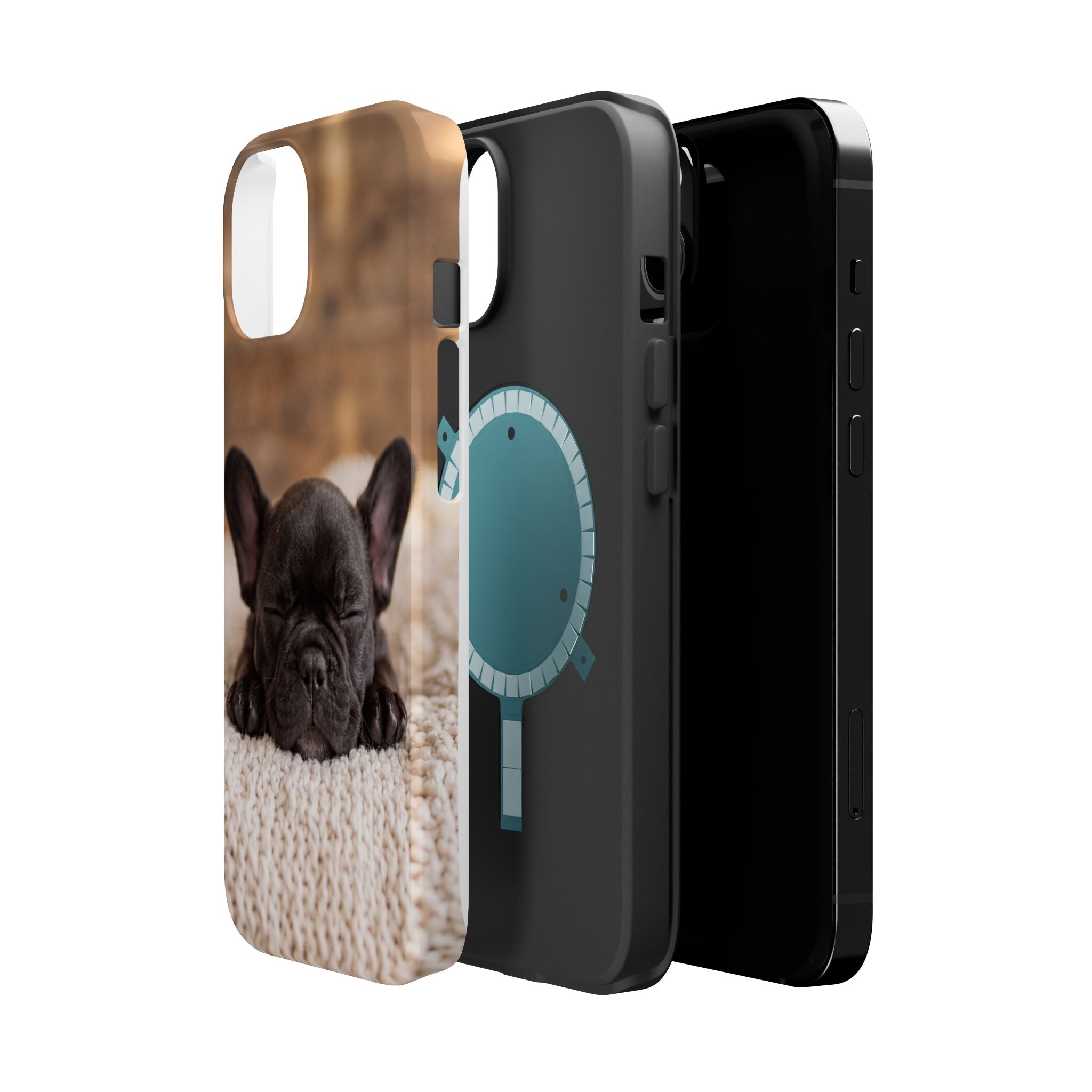 Sleepy French Bulldog Phone Case — Impact-Resistant Wireless Charging Cover