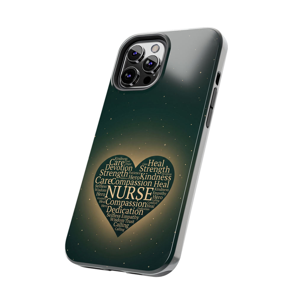 Nurse Heart Tough Phone Case — Inspirational Word Cloud Tribute - iphone and Samsung Galaxy series