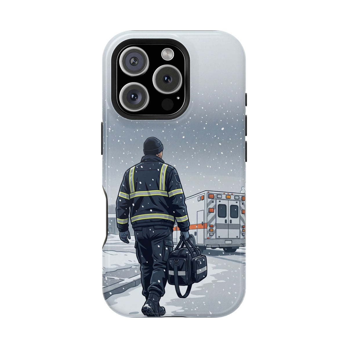 Bold Paramedic/EMT Portrait Phone Case — Magnetic Wireless Charging Cover