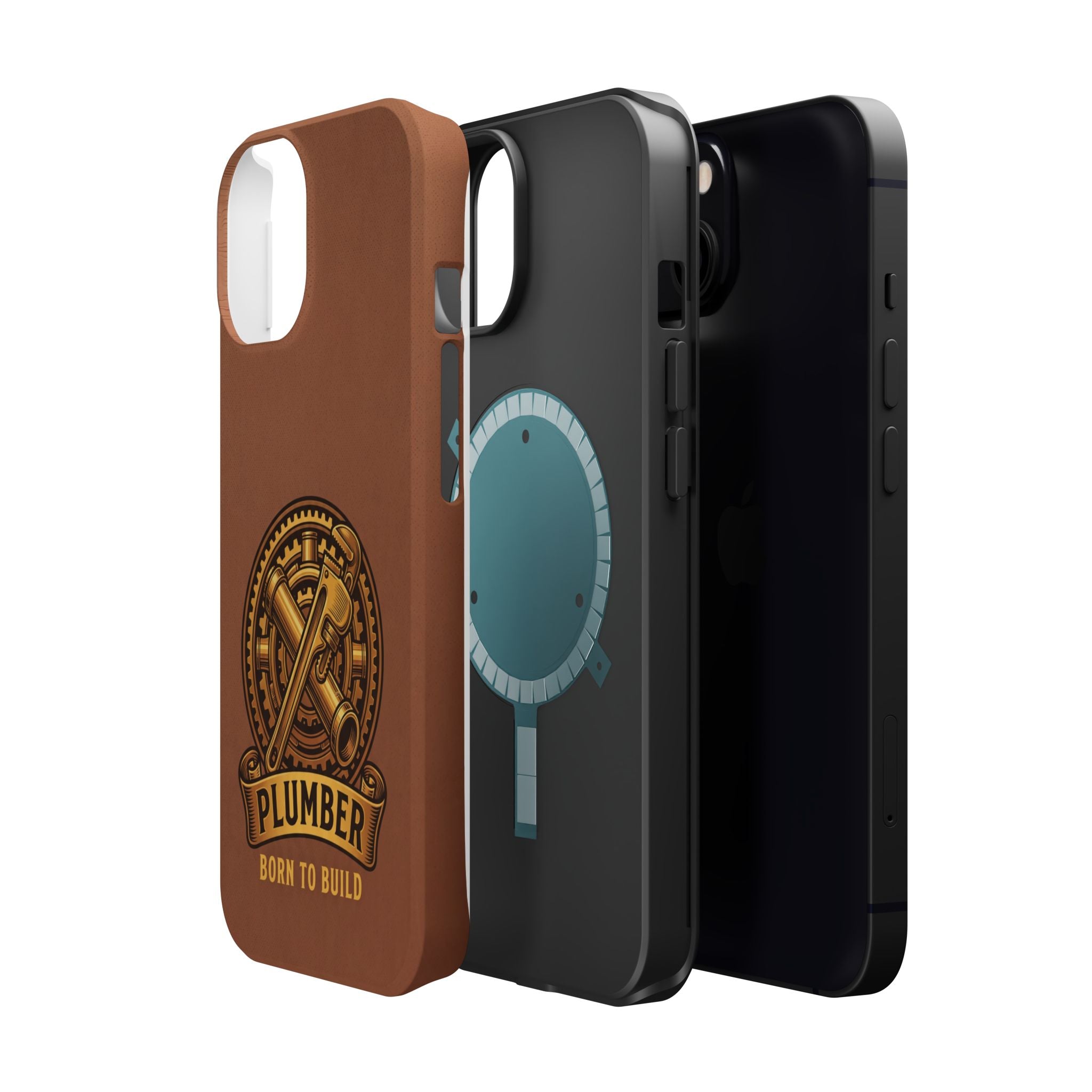 Plumber Born to Build Phone Case — Badge Wireless Charging Cover