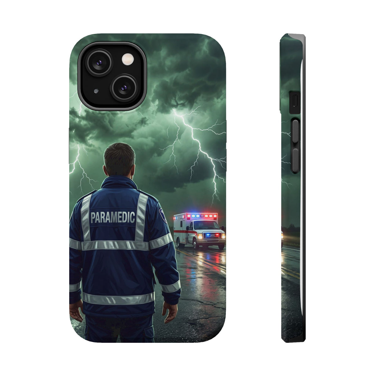 Paramedic Green Storm Phone Case — Magnetic Wireless Charging Cover