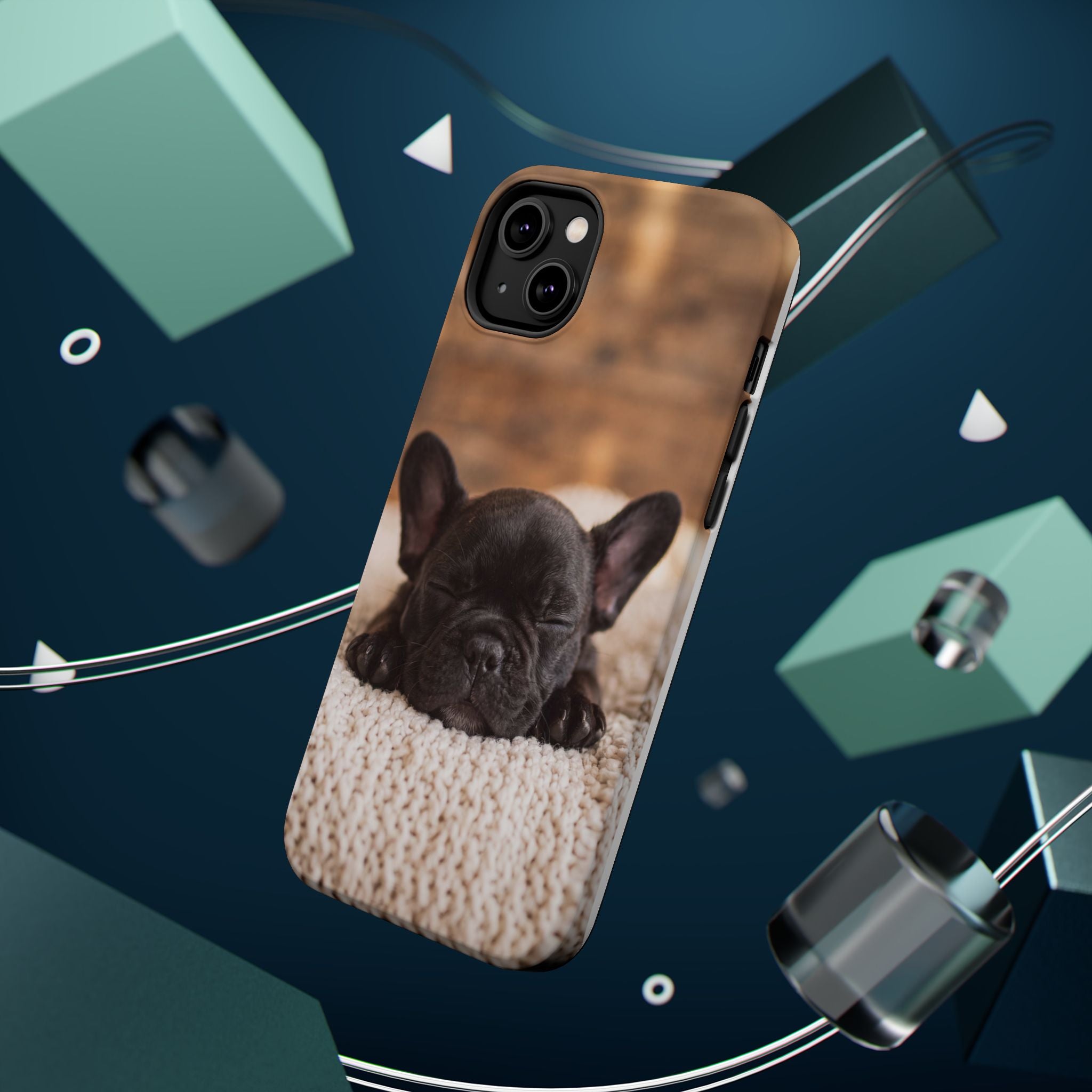 Sleepy French Bulldog Phone Case — Impact-Resistant Wireless Charging Cover